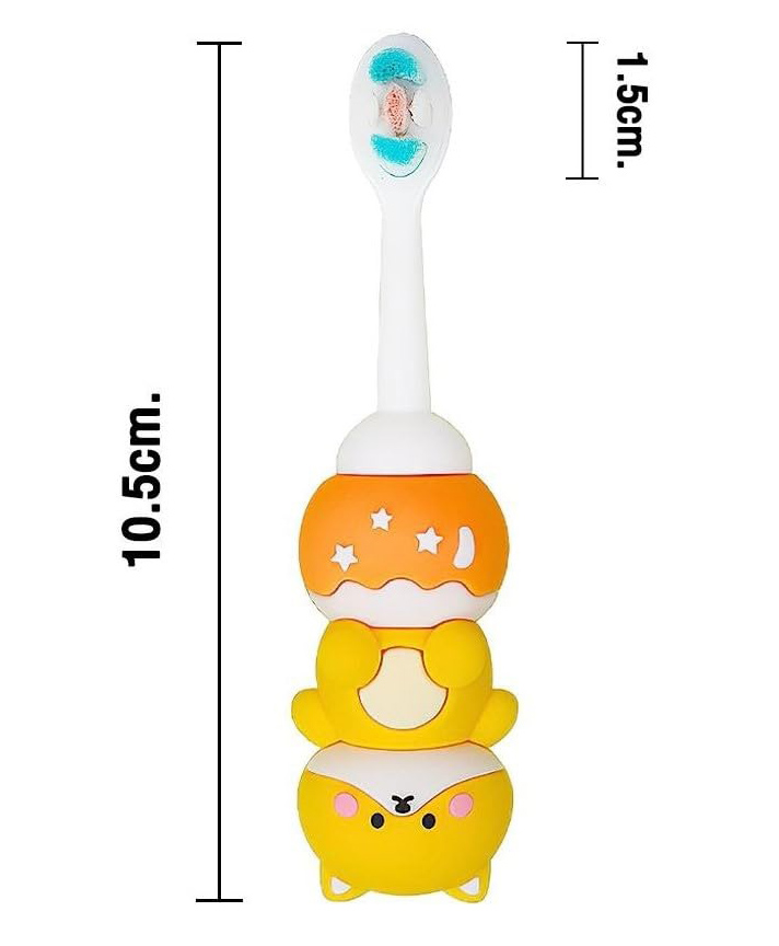 SKB Cute Bear Design Cute and Soft Tooth Brush - Yellow & Brown-picture-22