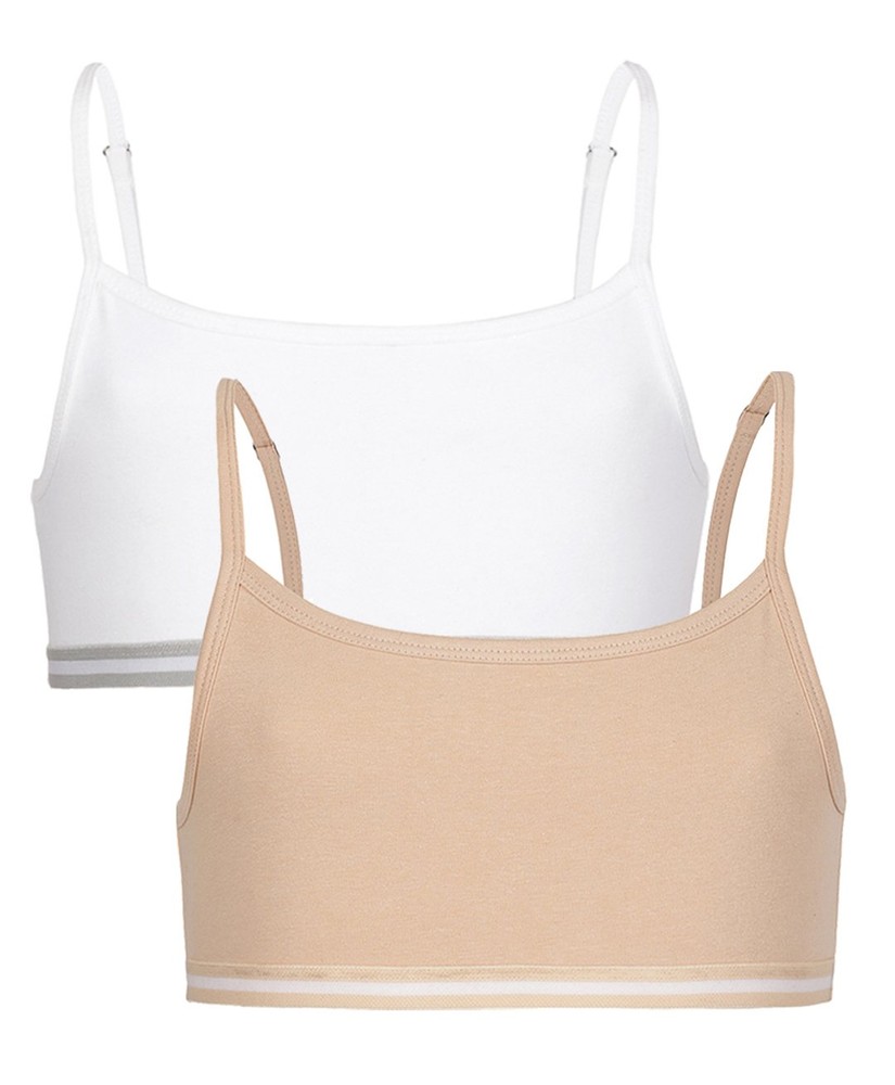 Charm n Cherish Cotton Beginners Bra Solid Color Pack of 2 - White & Nude-picture-41