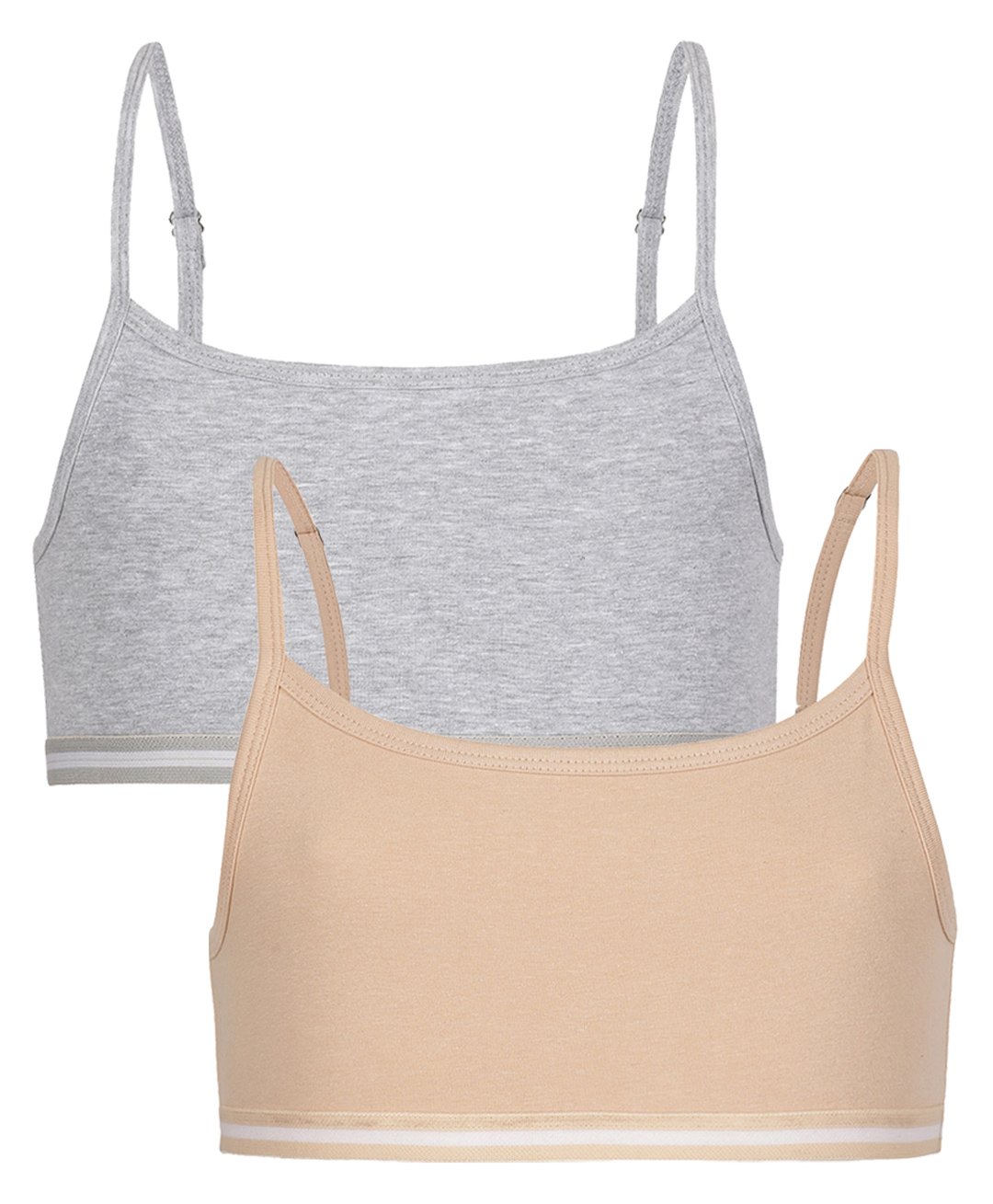 Charm n Cherish Cotton Beginners Bra Solid Color Pack of 2 - Grey & Nude-picture-39