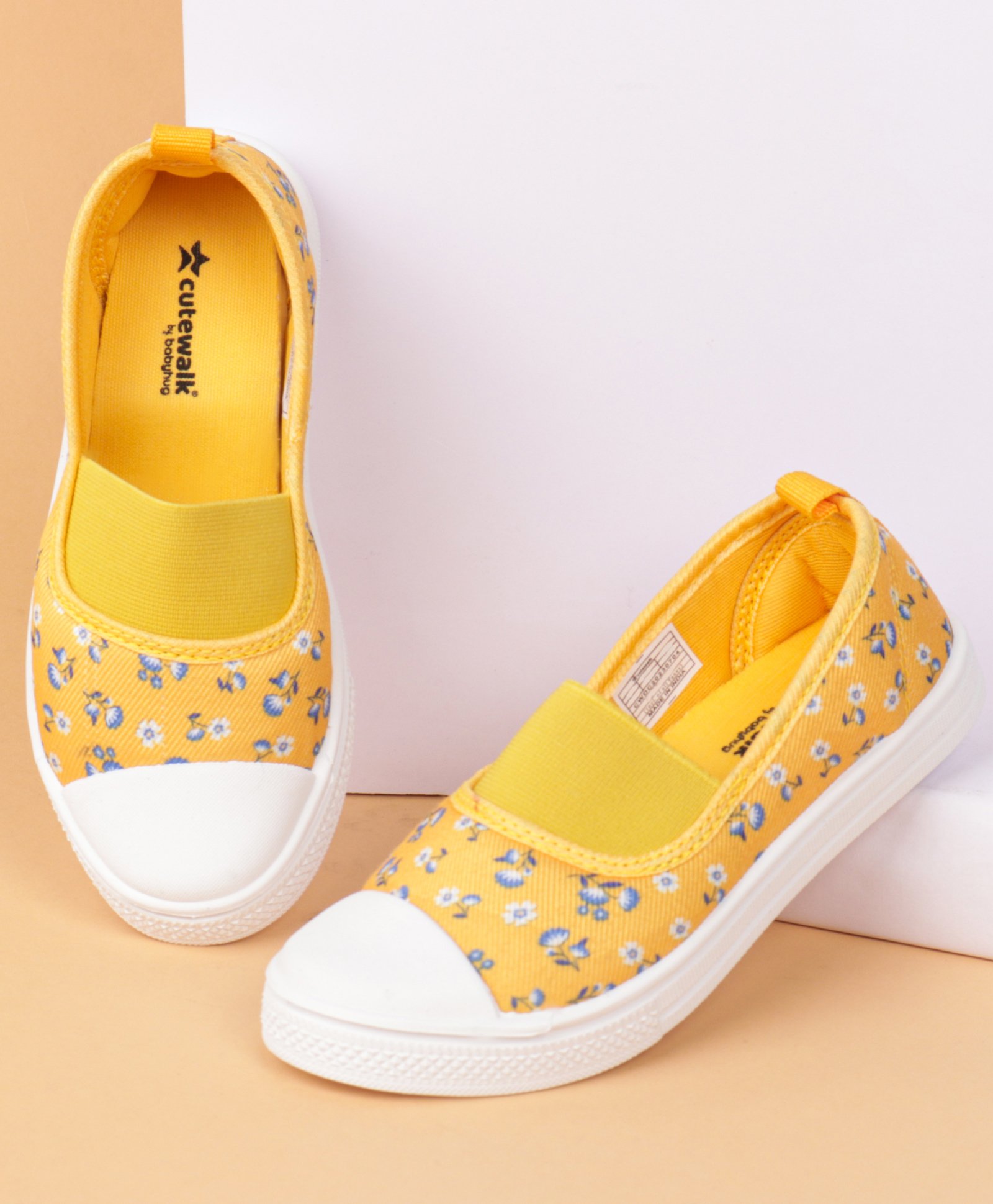 Cute Walk by Babyhug Slip On Casual Shoes With Floral Design- Yellow-picture-29