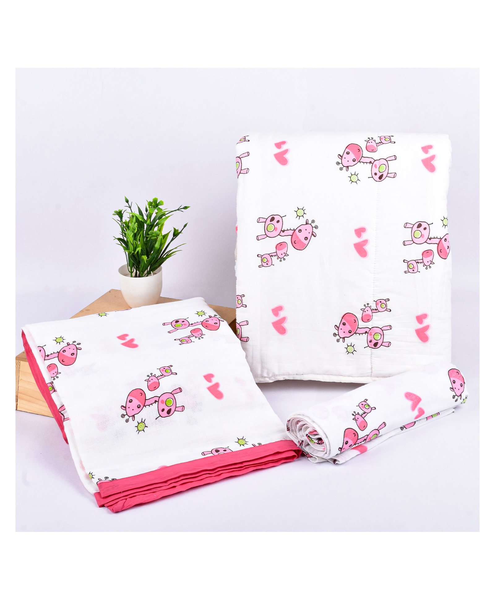 mom's home Moms Home Organic Cotton Baby Bedding Combo Giraffe - Pack of 3-picture-19