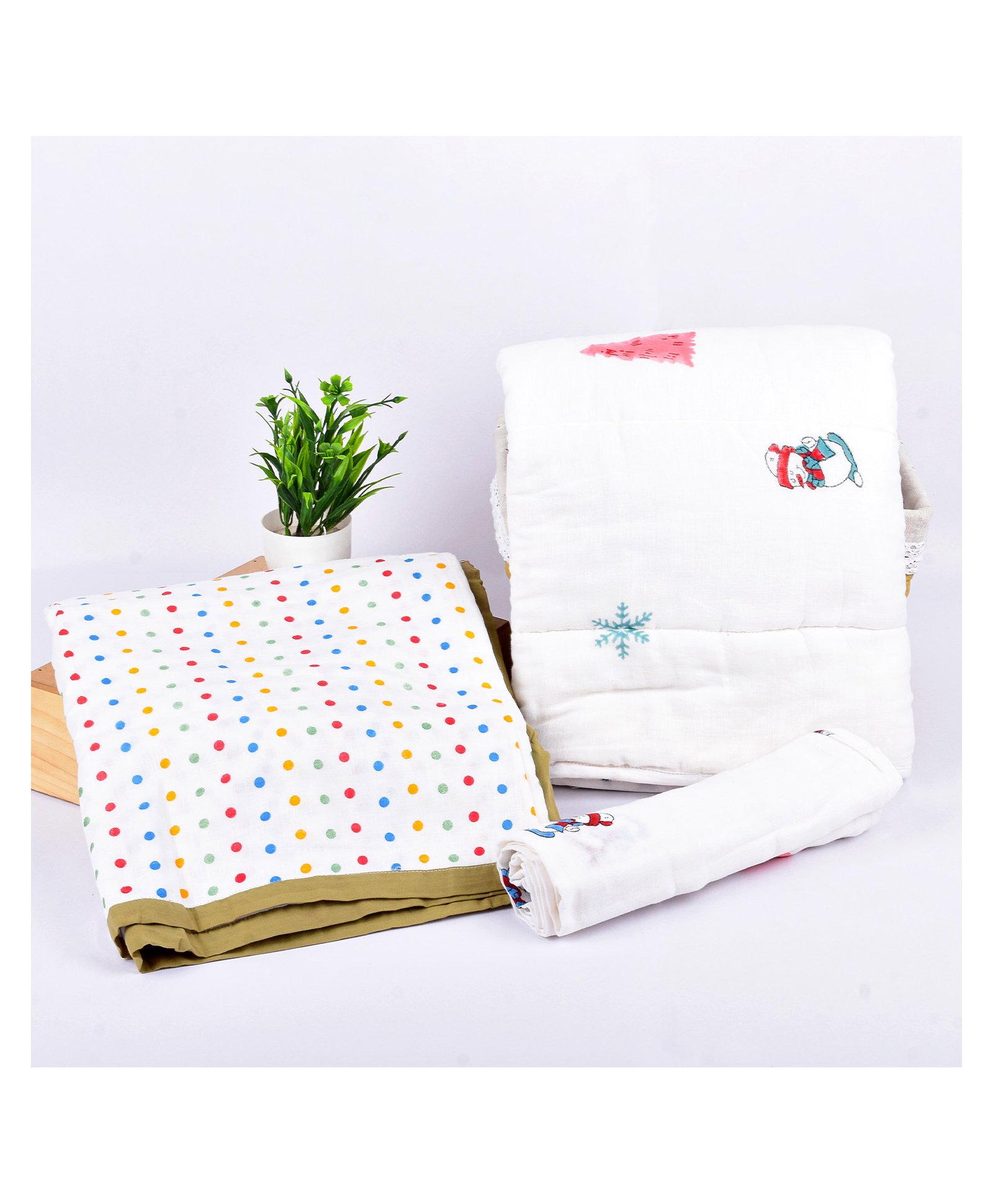 mom's home Moms Home Organic Cotton Baby Bedding Combo Snowman - Pack of 3-picture-20
