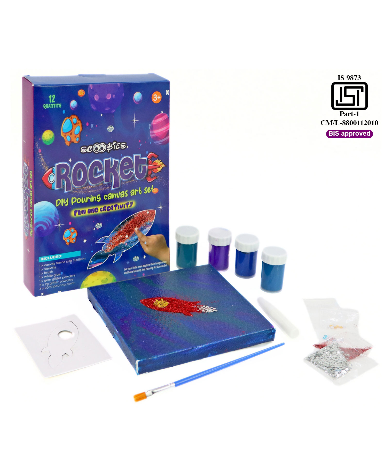 Scoobies Rocket DIY Pouring Canvas Art Set - Multicolor-image-21