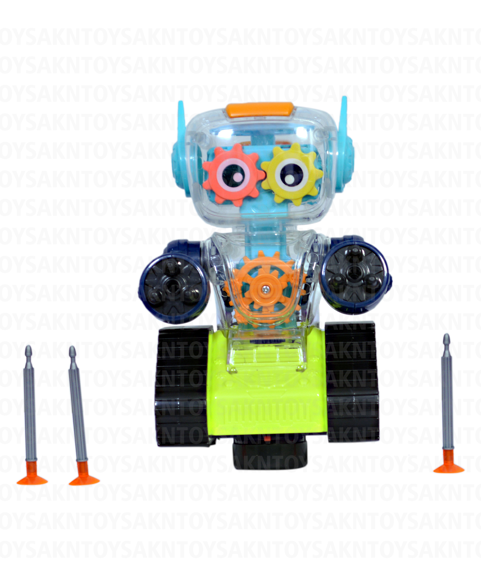 Akn Toys Gear Simulation Mechanical Sound and Light Robot Toy Mechanical Robot Electric 3 D Robot with 360 Degree Rotation Bullet Launcher Robot Toy(color N Design May Vary)-image-37