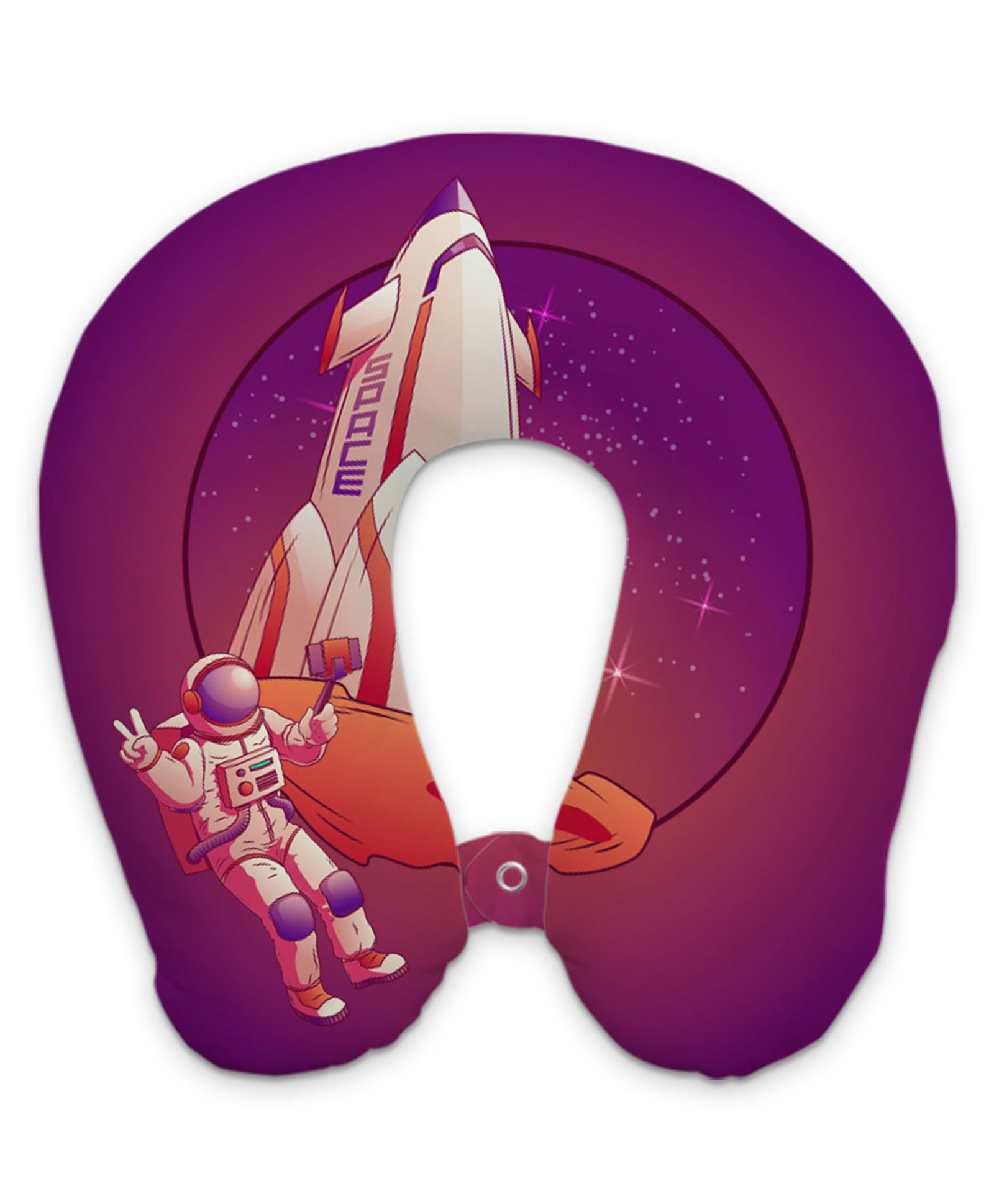 Right Gifting Digital Printed Outer Space Adventure Theme Recron Filled Neck Travel Pillow - Multicolor-image-29