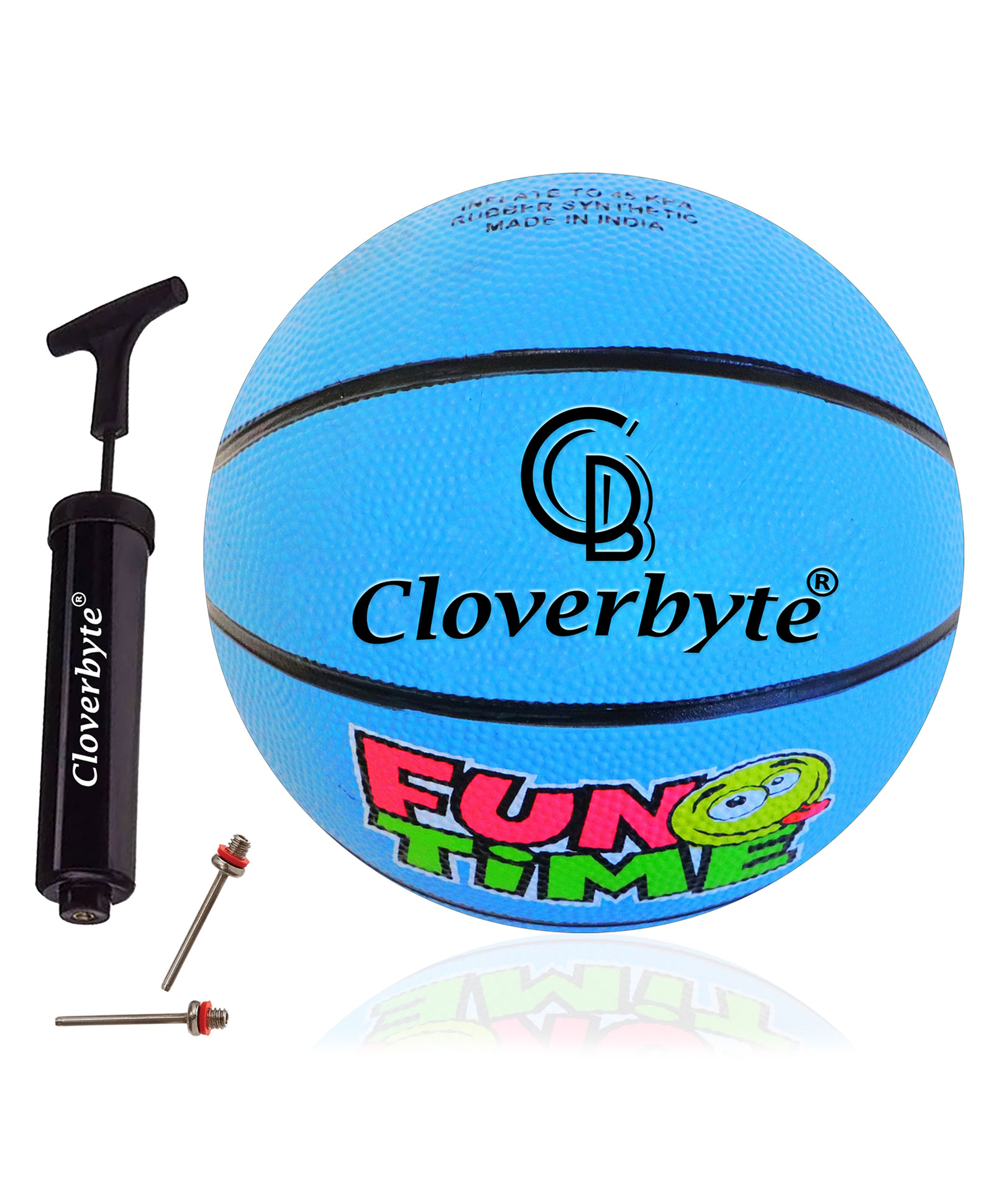 CLOVERBYTE FUNTIME Junior Size 3 Basketball With Pump And Pins For Kids PlayZone Basketball  - Blue-picture-14