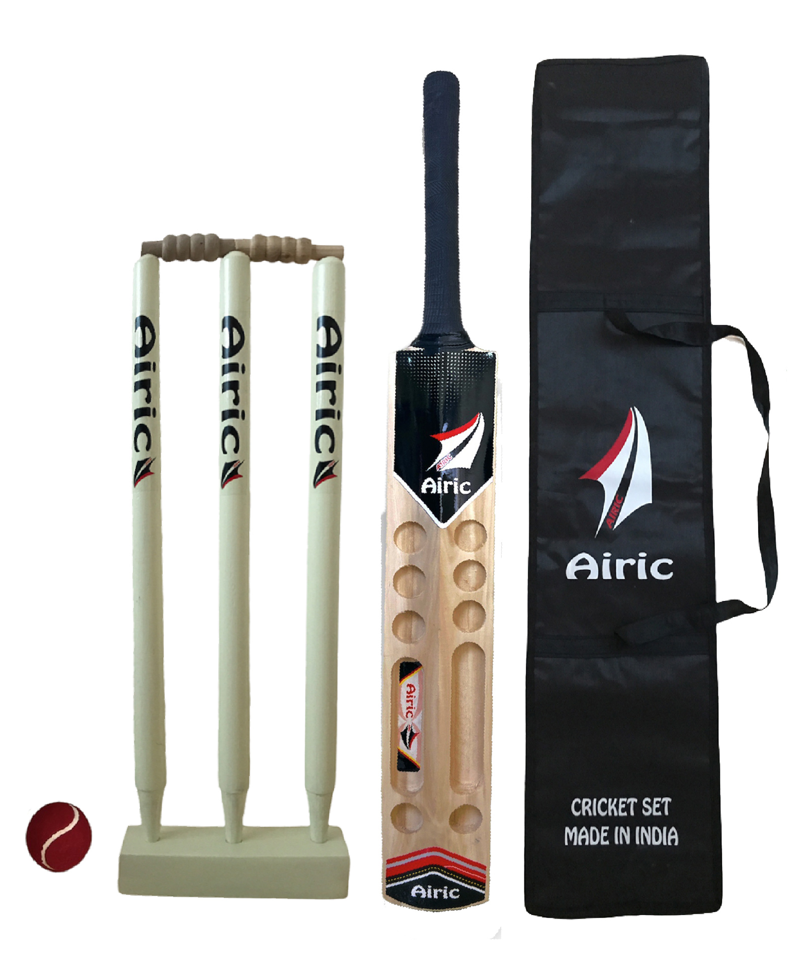 Airic Stylish Popular Willow Scoop Bat Wickets with Tennis Ball and Cover Cricket Kit-image-30