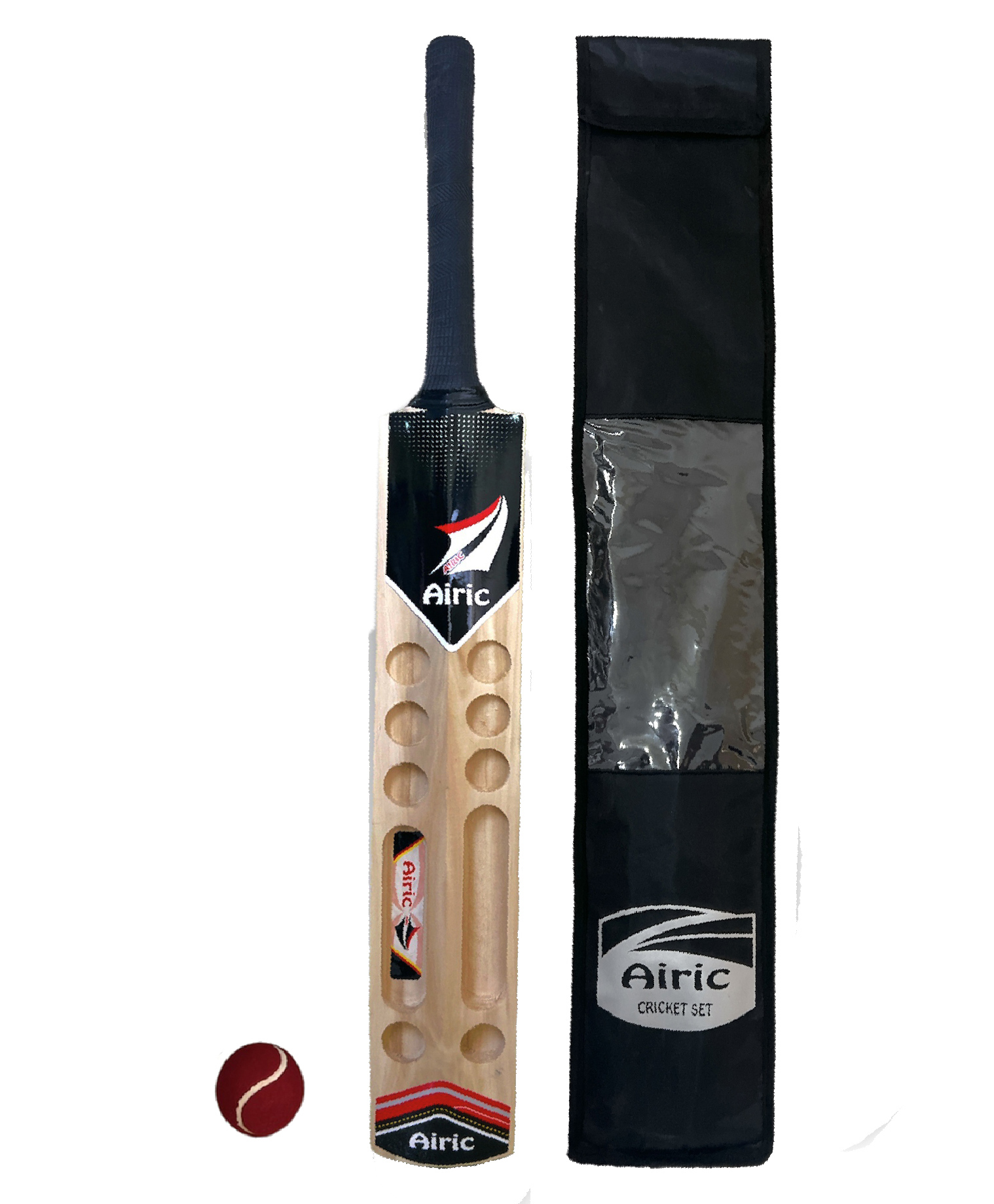 Airic Stylish Light Popular Willow Scoop Bat with Tennis Ball and Cover Cricket Kit-image-29