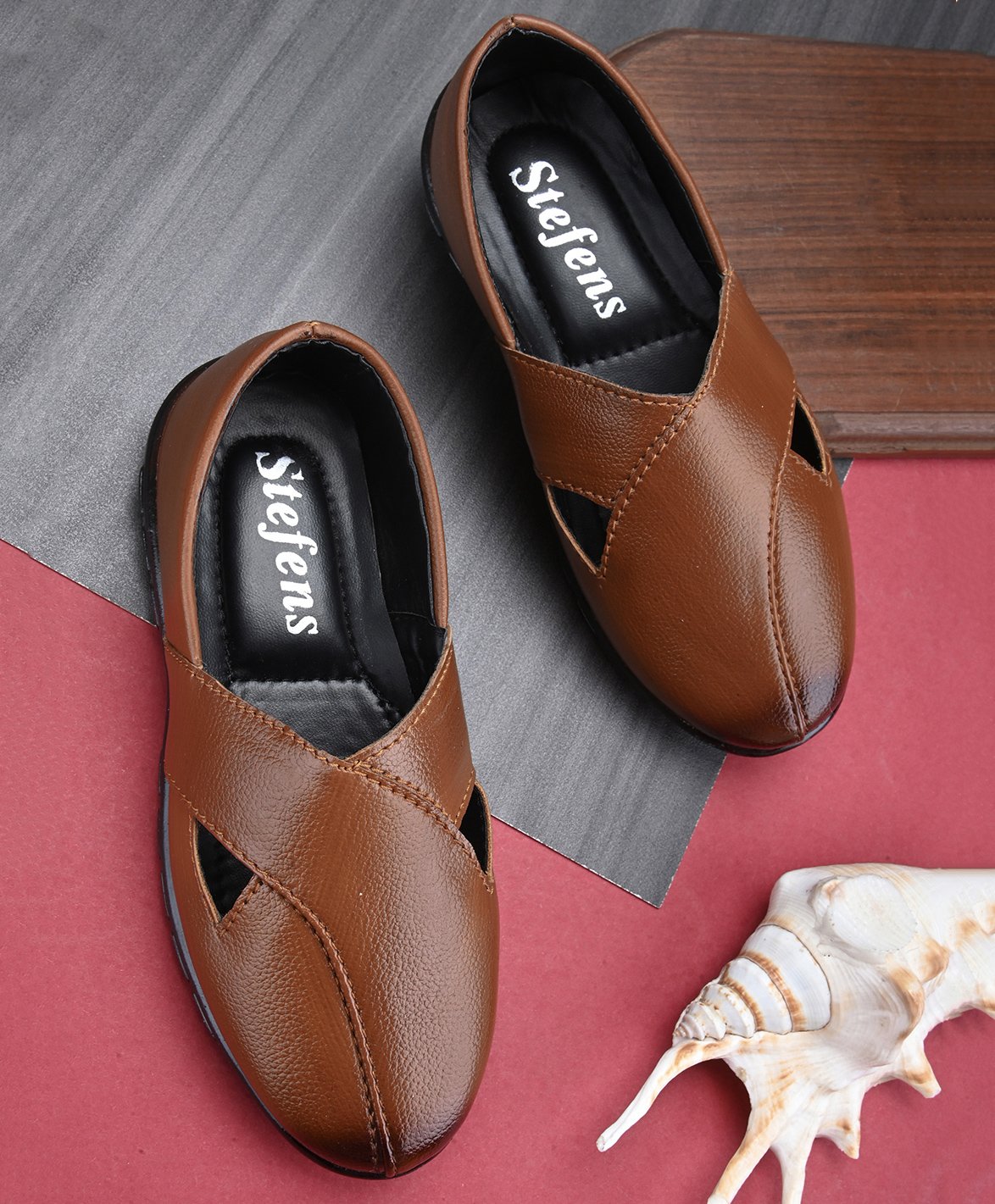 Stefens Hollow Out  Slip On Loafers -Tan-picture-39