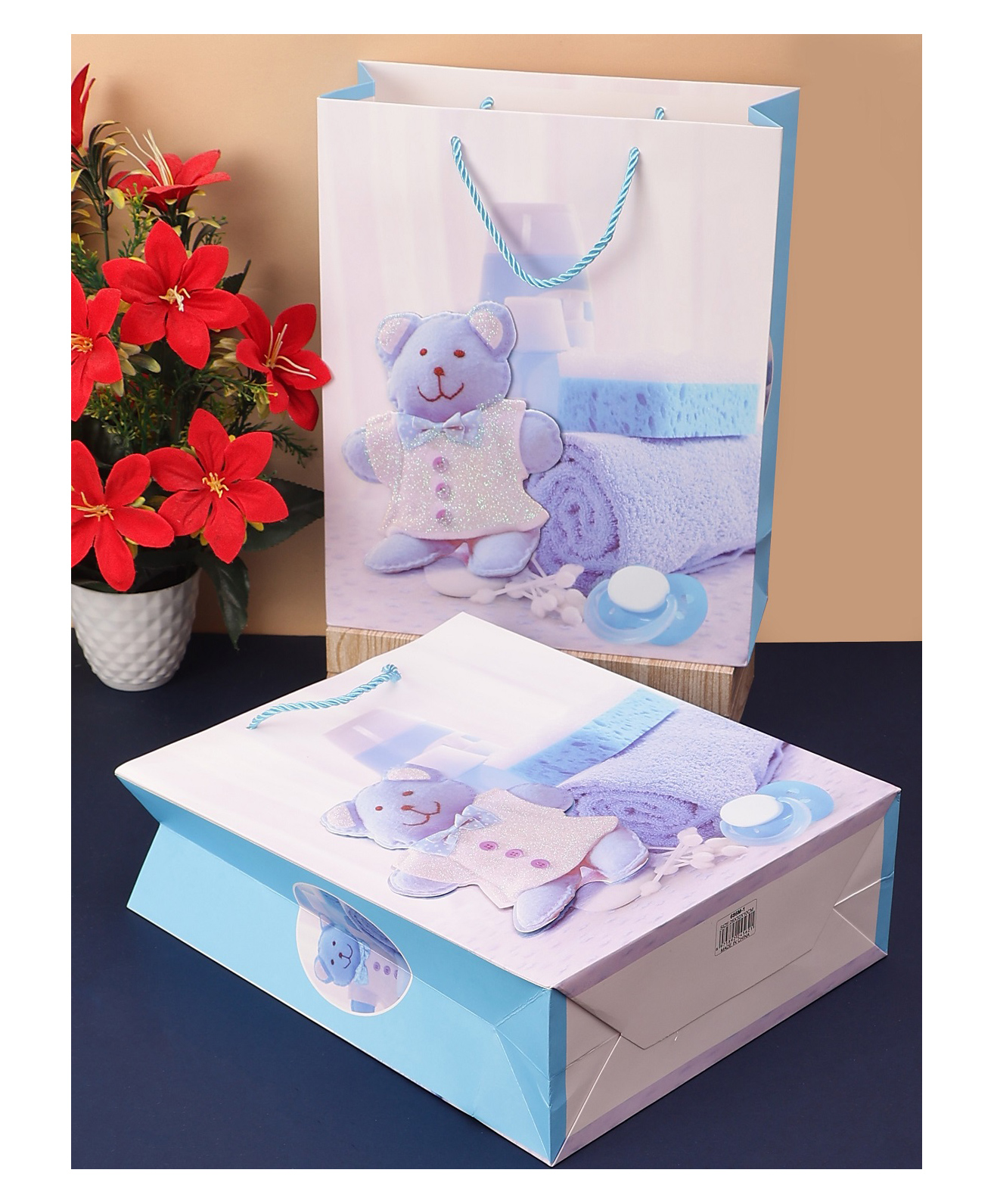 Chocozone Pack of 6 Paper Bags for Return Gifts Return Gift Bags for Kids Birthday It's a Baby Shower Return Gift Bags - Blue