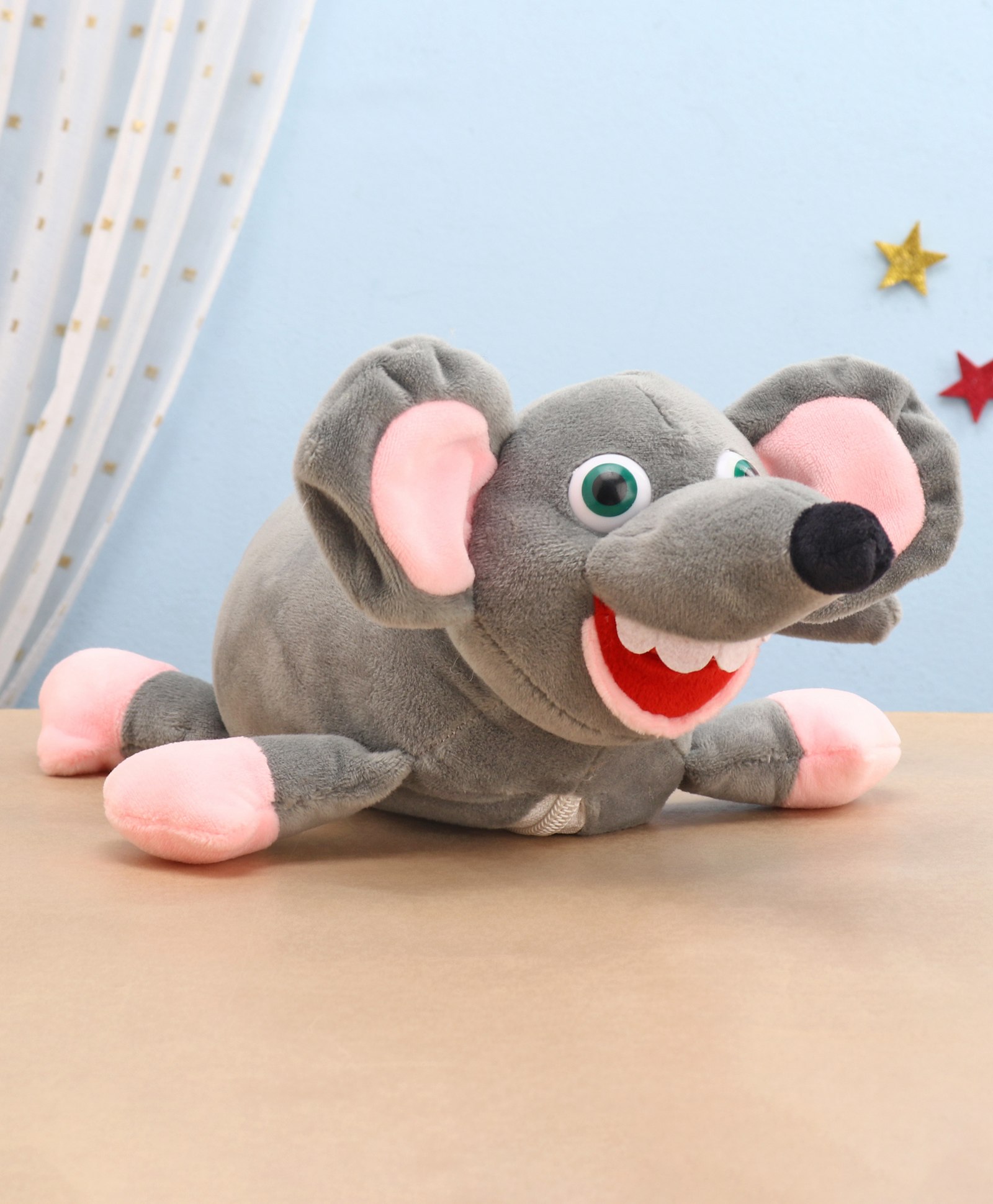 Aarohi Toys Musical  Rolling & Talking  Rofl Mouse Soft Toy Grey - Length 28 cm-image-47