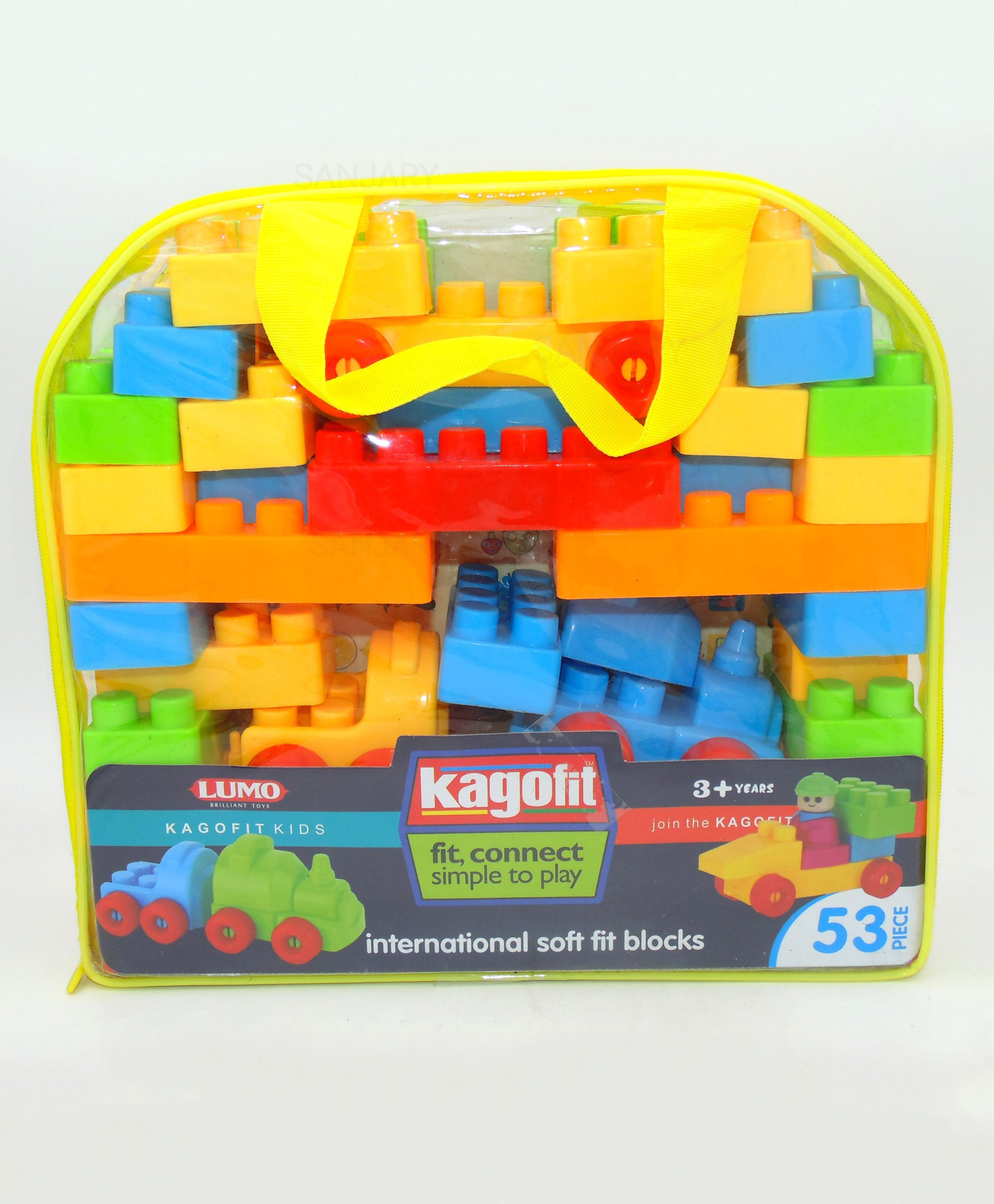 Sanjary Building Blocks with Bag Pack 53 Pieces- Multicolor-image-5