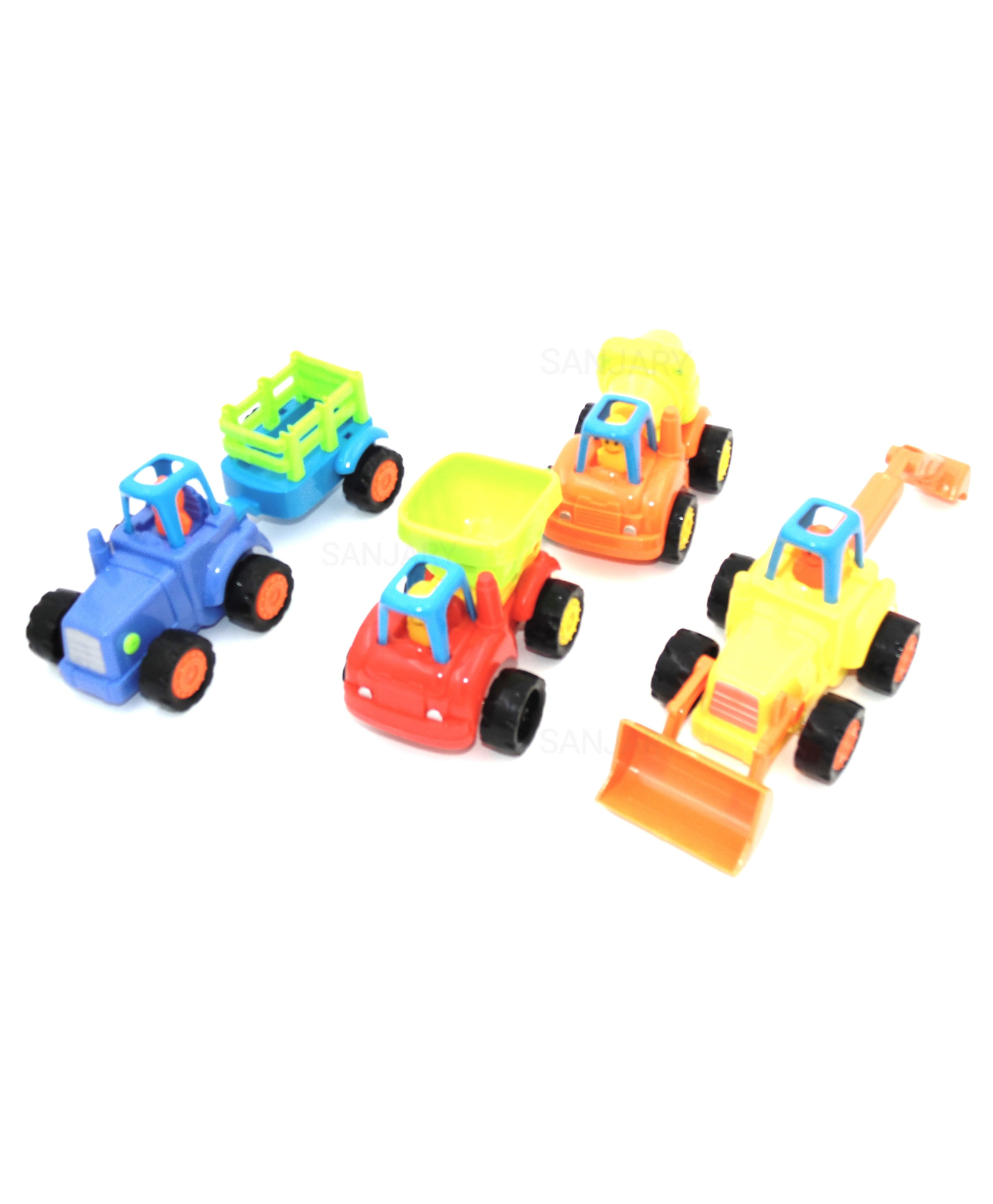SANJARY Friction Powered Mini Construction Vehicles Pack of 4 - Multicolor-image-47