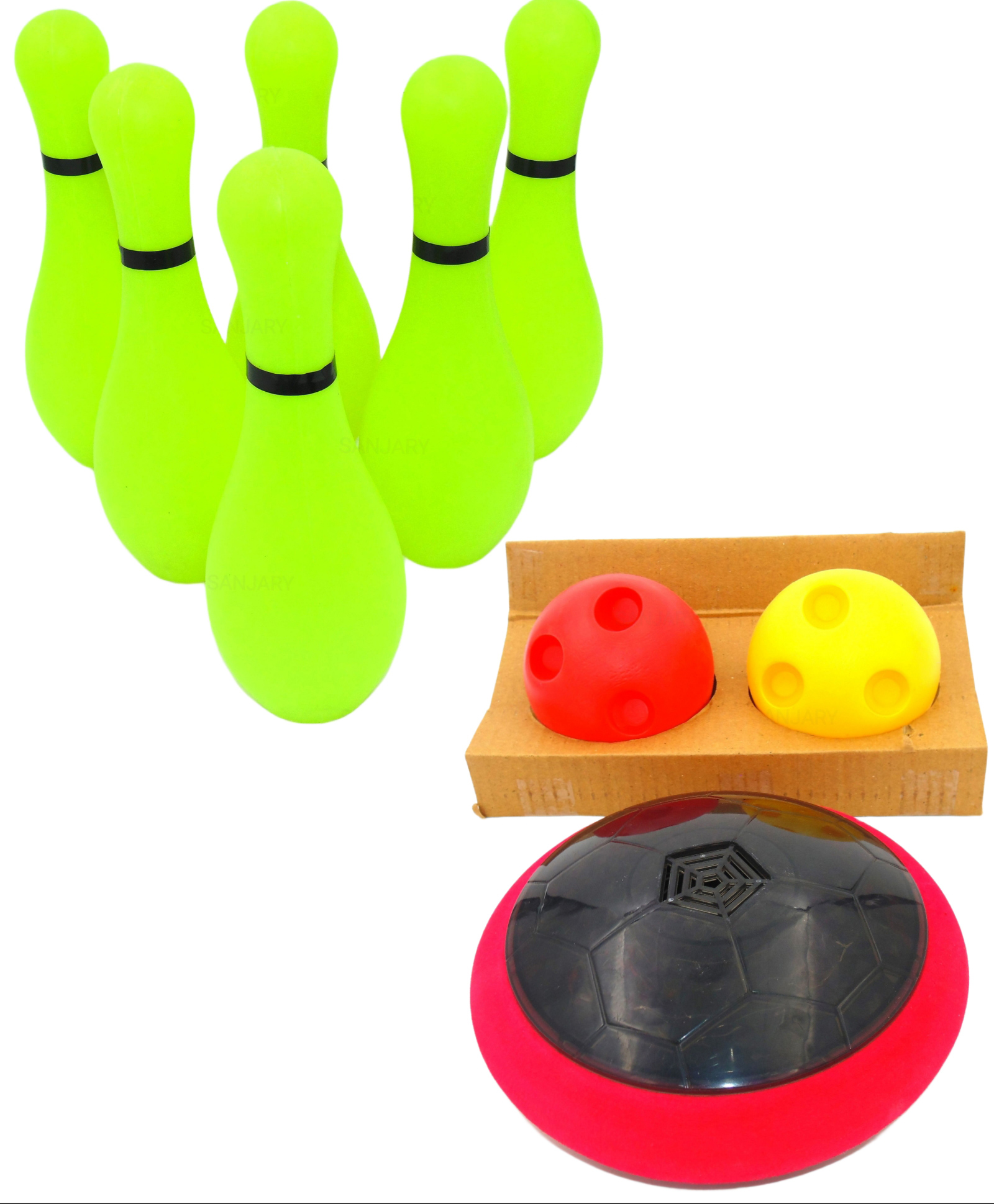 sanjary 2 in 1 Hover Soccer and Bowling Set Glow Hover Bowling Game - Multicolor-image-39