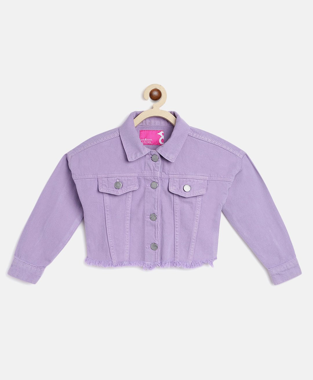 Tales & Stories Pure Cotton Full Sleeves Solid Regular Fit Jacket - Purple-image-8