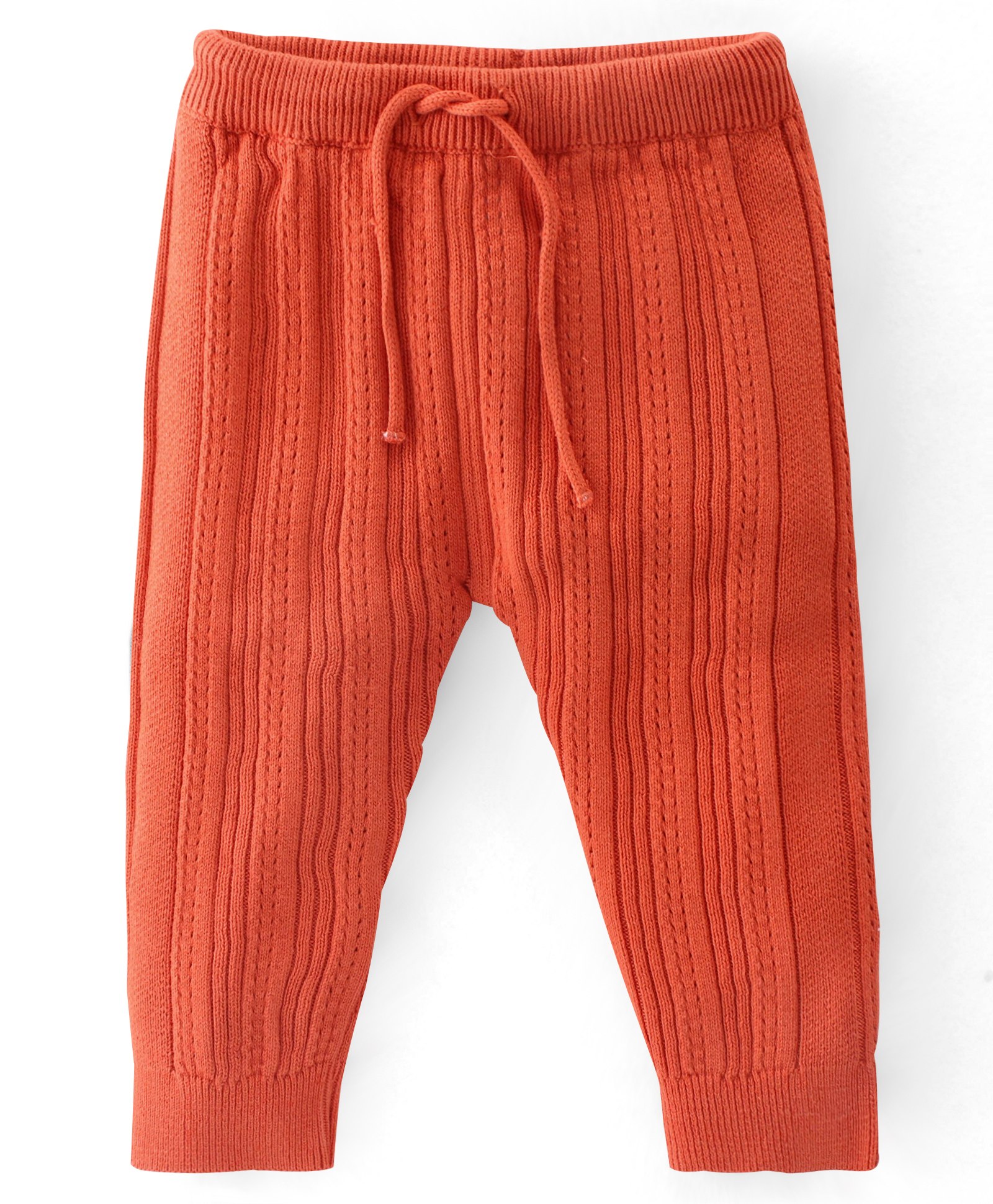 Babyhug Knit Full Length Winter Wear Lounge Pant  -Rust-picture-17