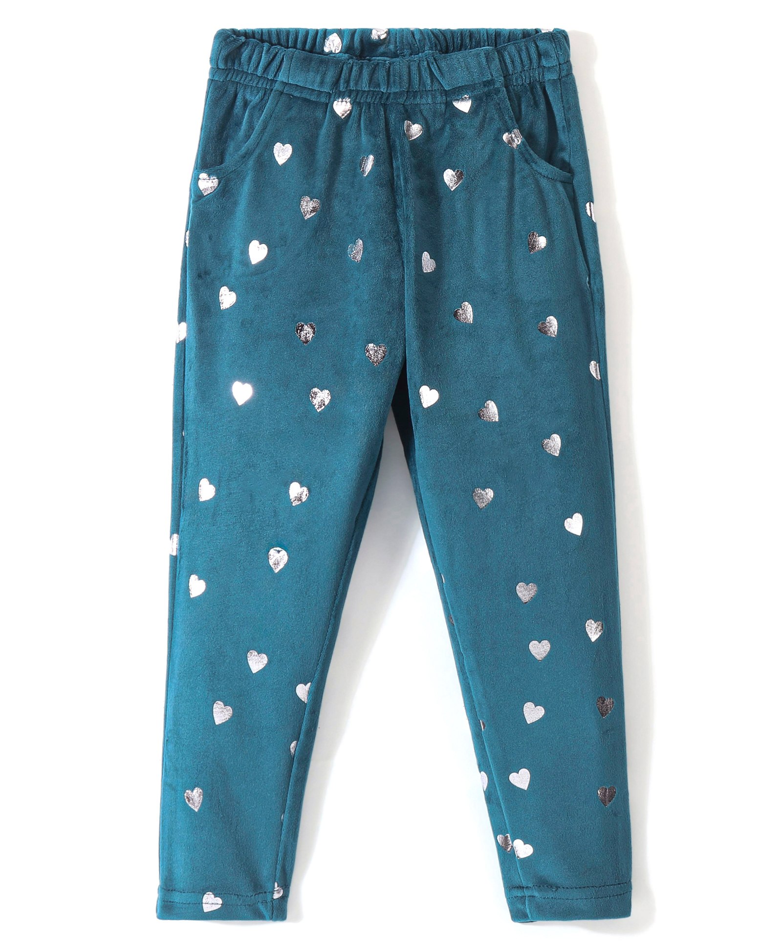 Babyhug Fleece Full Length Woollen Pant Heart Design - Teall-picture-19