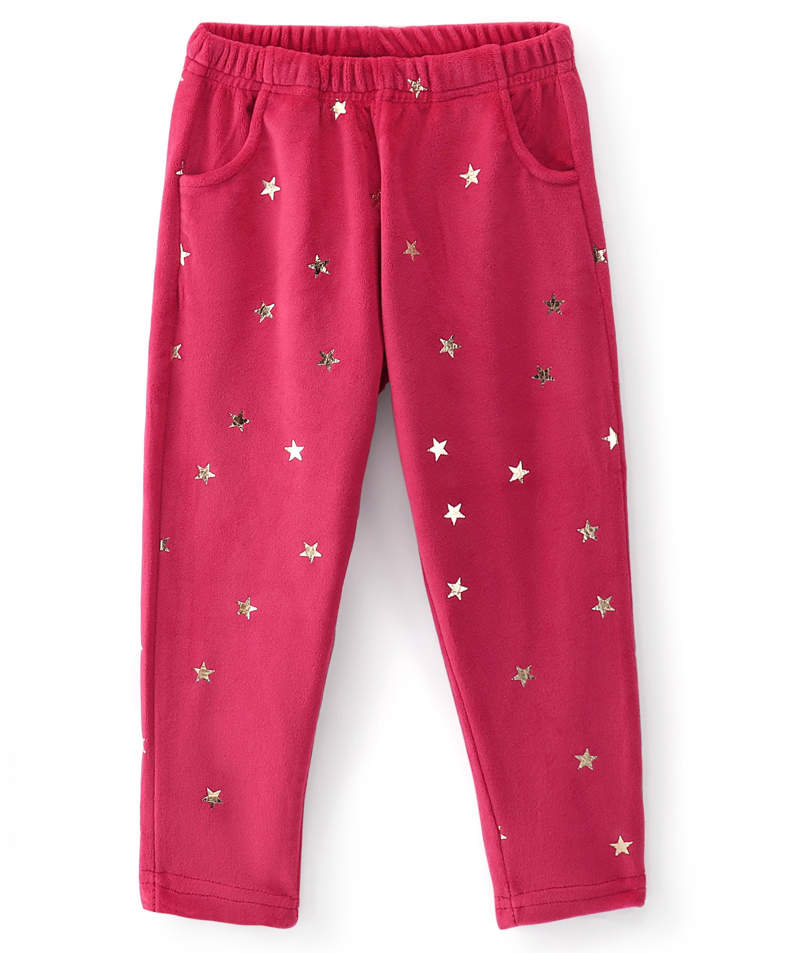 Babyhug Full Length Fleece & Woollen Pant Stars Printed - Fuchsia-picture-19