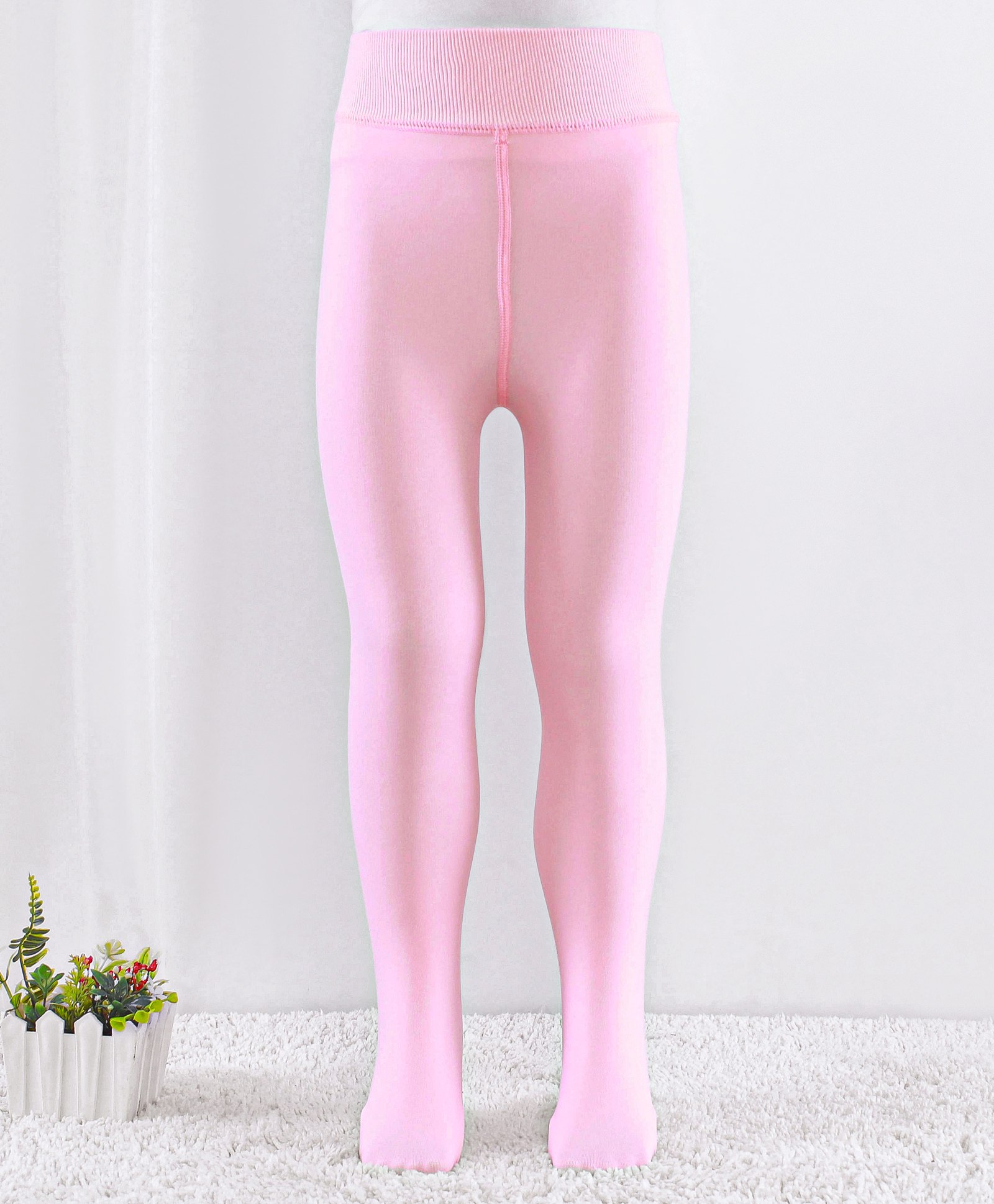 Babyhug Knitted Solid Color Fleece and Woollen Footed Legging - Pink-picture-18