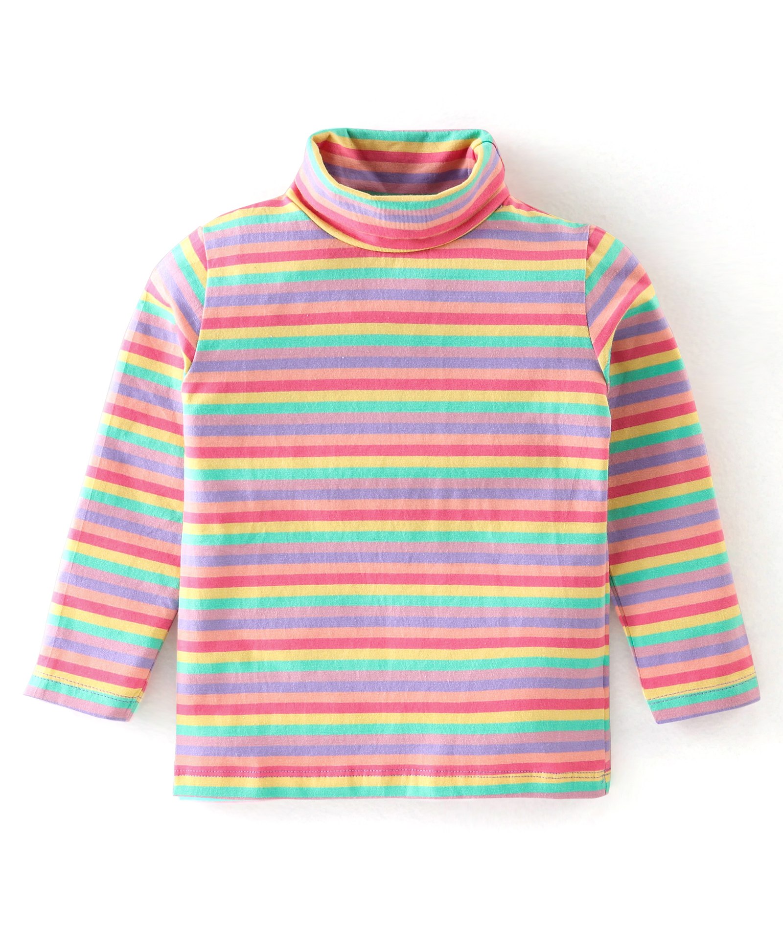 Babyhug Cotton Knit Full Sleeves Skivi T-Shirt Striped - Pink-image-36