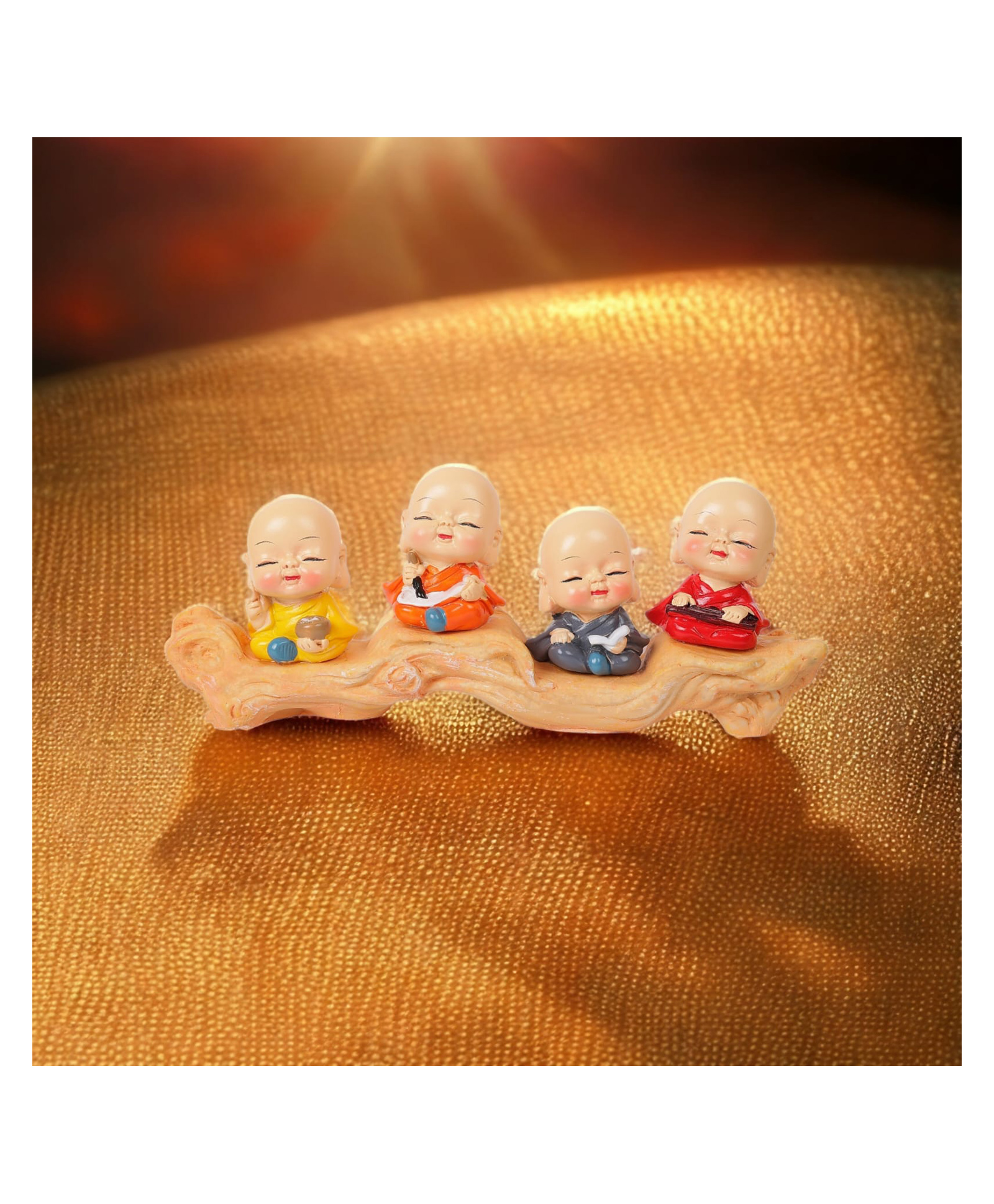 Chocozone Set of 4 Mesmerizing Buddha Monks On a Tree Buddha Showpiece Home Decoration Items Home Décor Figurines Feng Shui Showpiece Gifts-image-35