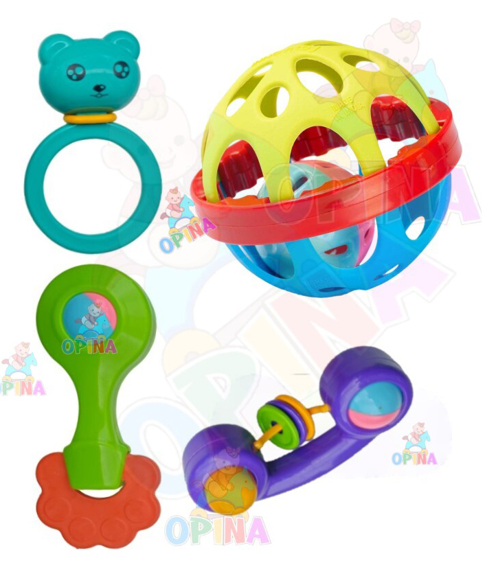 OPINA Baby Rattle Set Pack of 4 - Multicolor-image-18