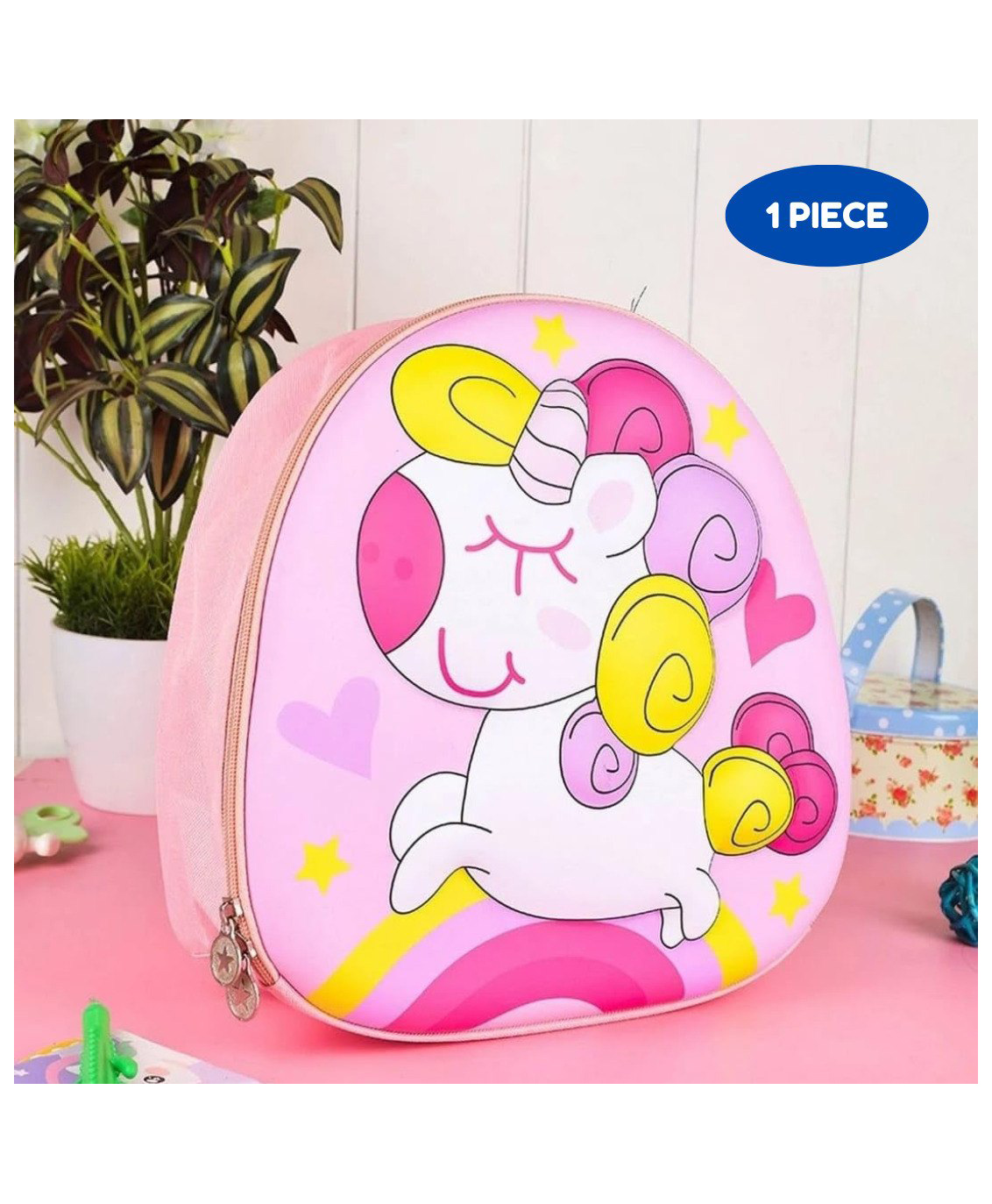 Children's Hardcase School Bag Cartoon Backpack Unicorn Pink Assorted Design - 11 Inches-image-47