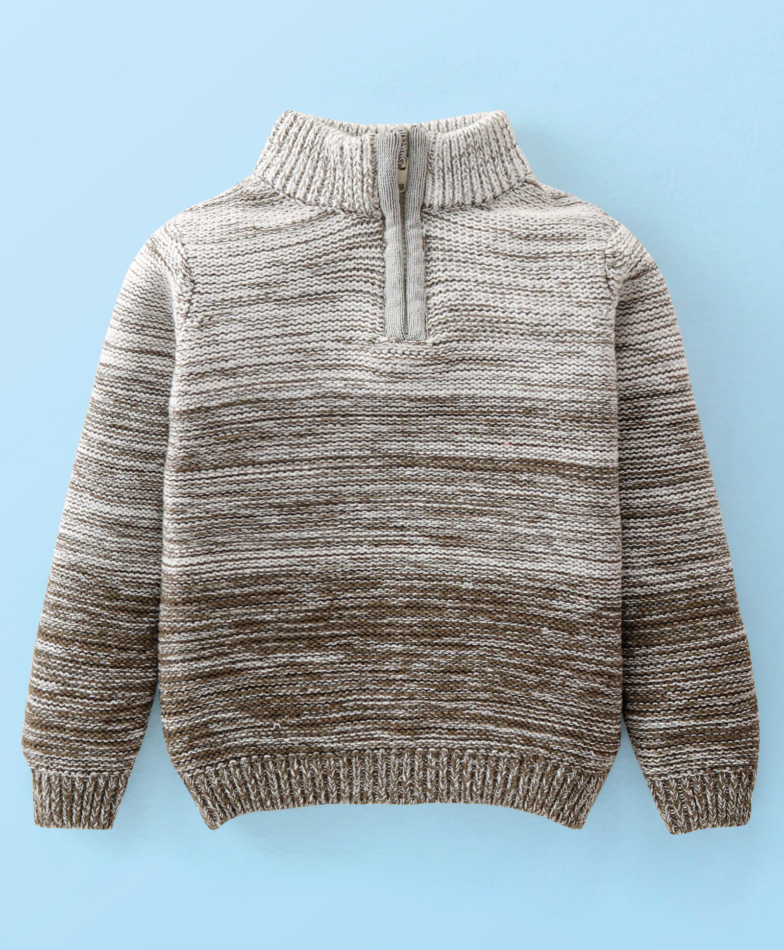 Babyhug Cotton Knitted Full Sleeves Solid Colour Sweater - Multicolour-picture-18