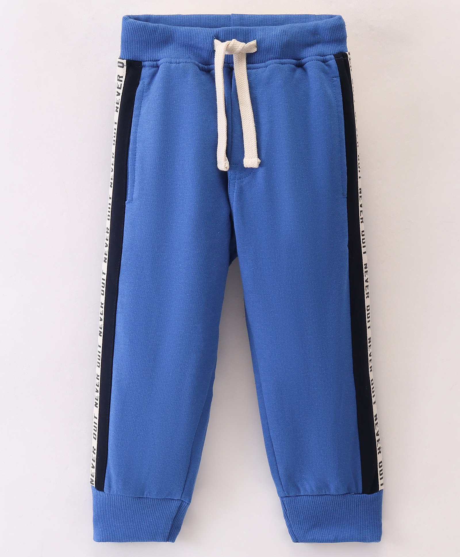 Ollypop Cotton Looper Full Length Solid Colour Lounge Pant - Blue-image-28