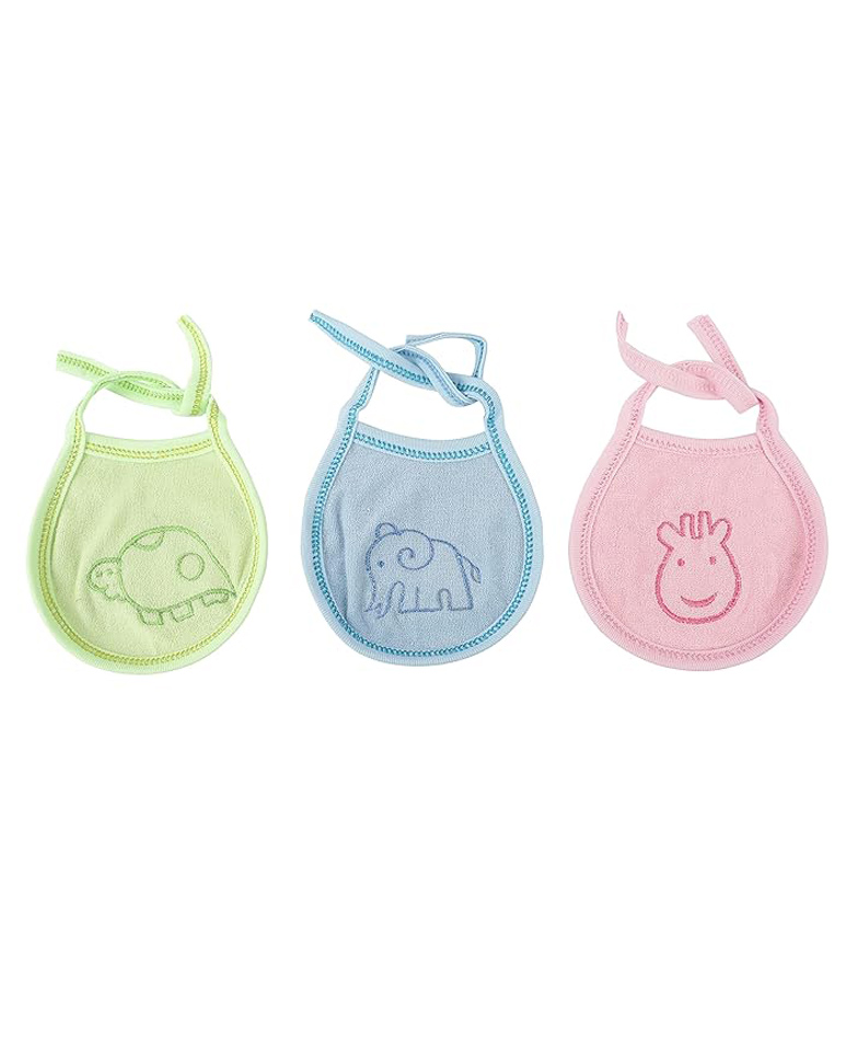 VOIDROP New Born Baby Cotton Bibs Apron For Feeding Washable & Reusable Comfortable & Easily Adjustable Pack of 3 For 0-6 Months Baby-picture-30