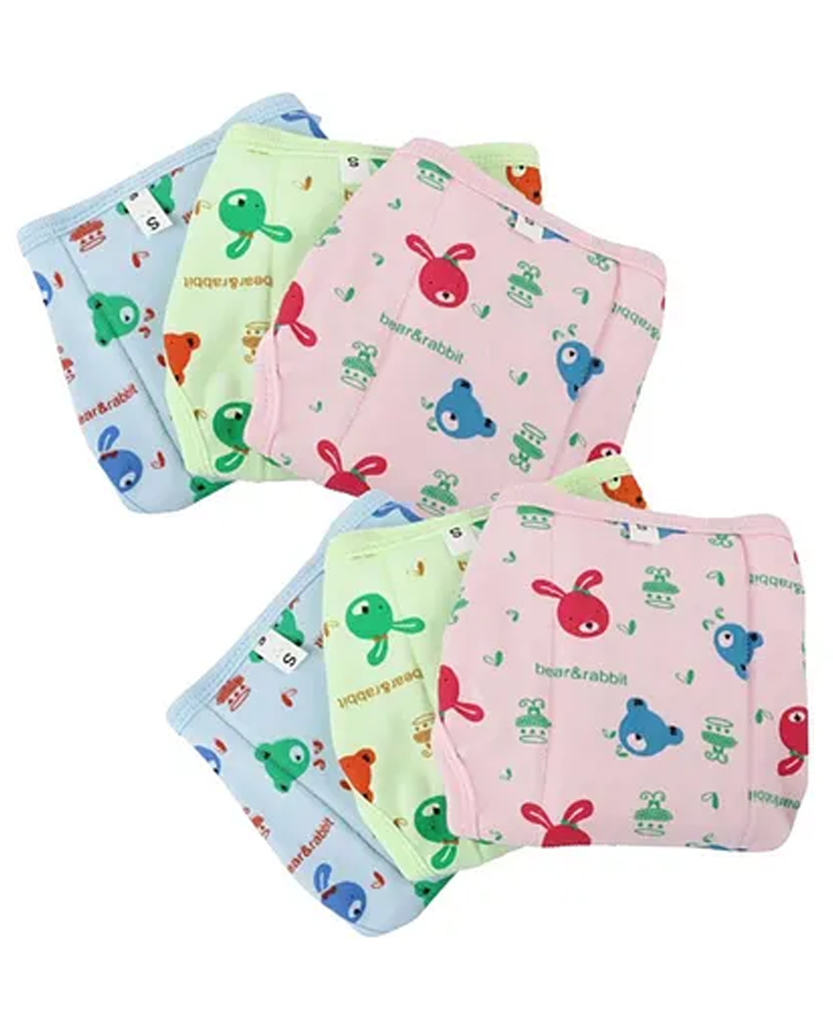 VOIDROP Kids Baby Cotton Diapers Langot with Pad Reusable & Washable Nappies Pack of 6 - Multicolor-image-47