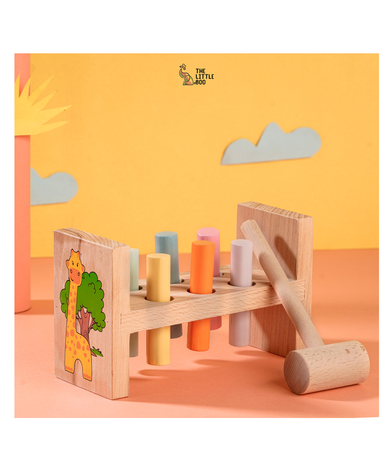 The Little Boo Wooden Hammer Bench-  Brown-image-49