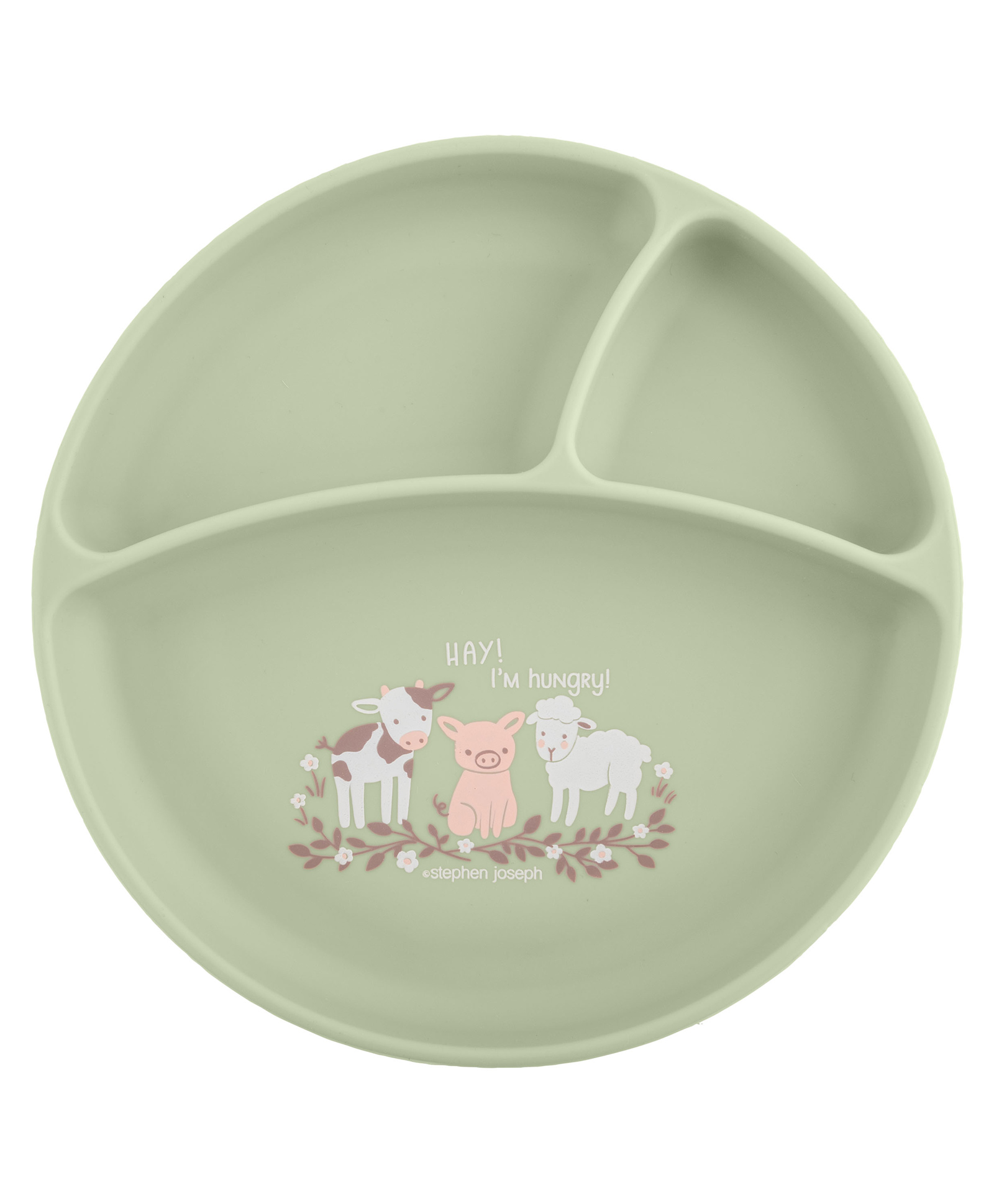 Stephen Joseph Silicone Baby Sectioned Plate  Farm Print - Light Green-picture-41