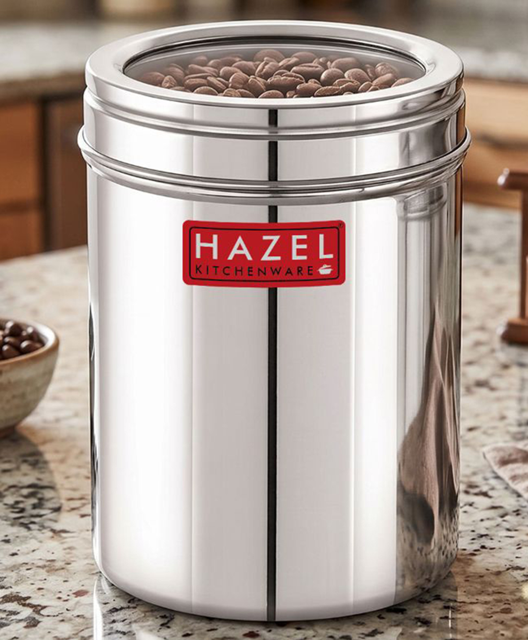 HAZEL Stainless Steel Kitchen Container with Transparent Lid Top See Through Kitchen Container Set with Matt Finish Multipurpose Container for Kitchen Storage Silver - 1600 ml-image-39