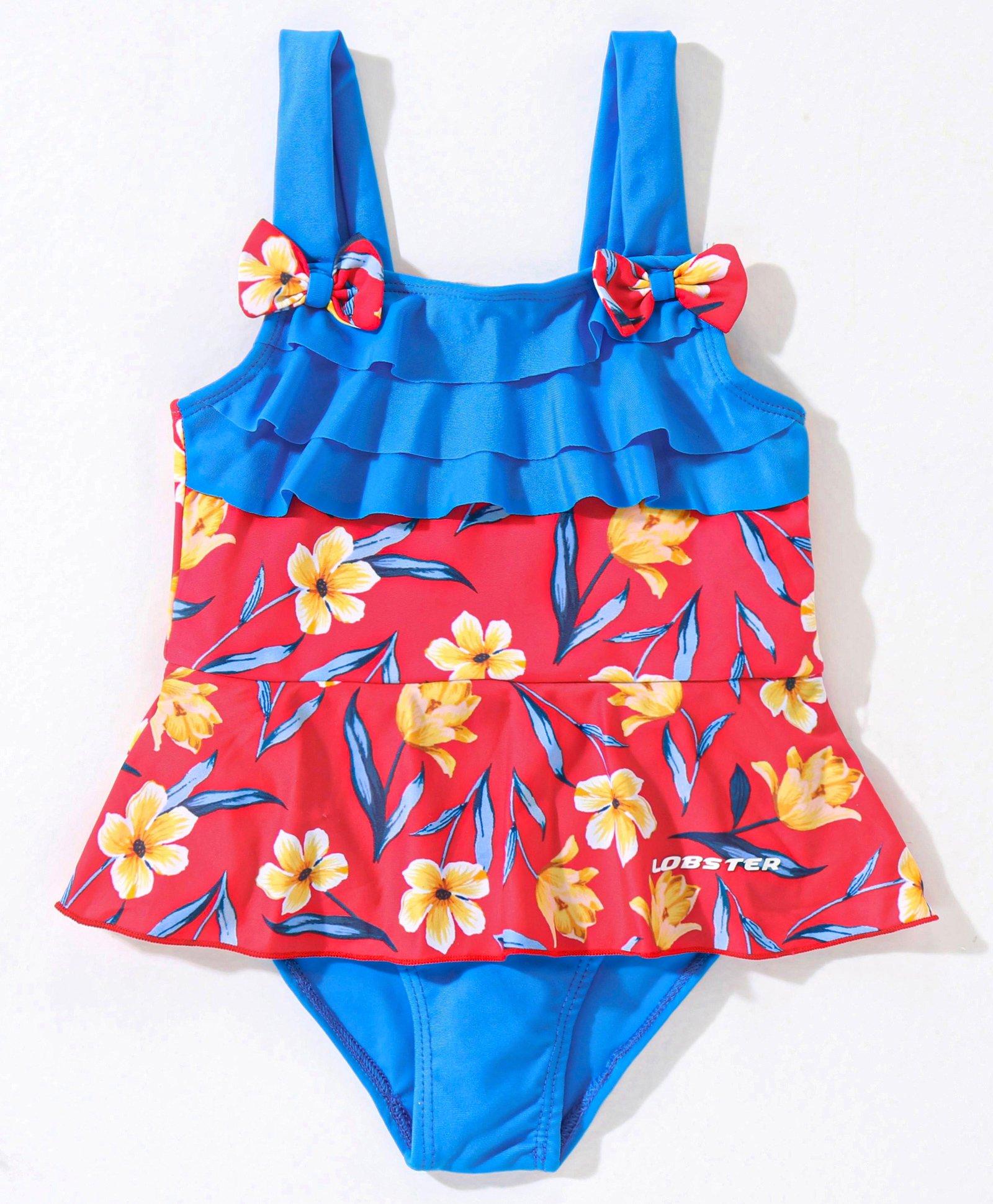 LOBSTER Sleeveless V Cut Swimsuit Floral Print - Pink-picture-43