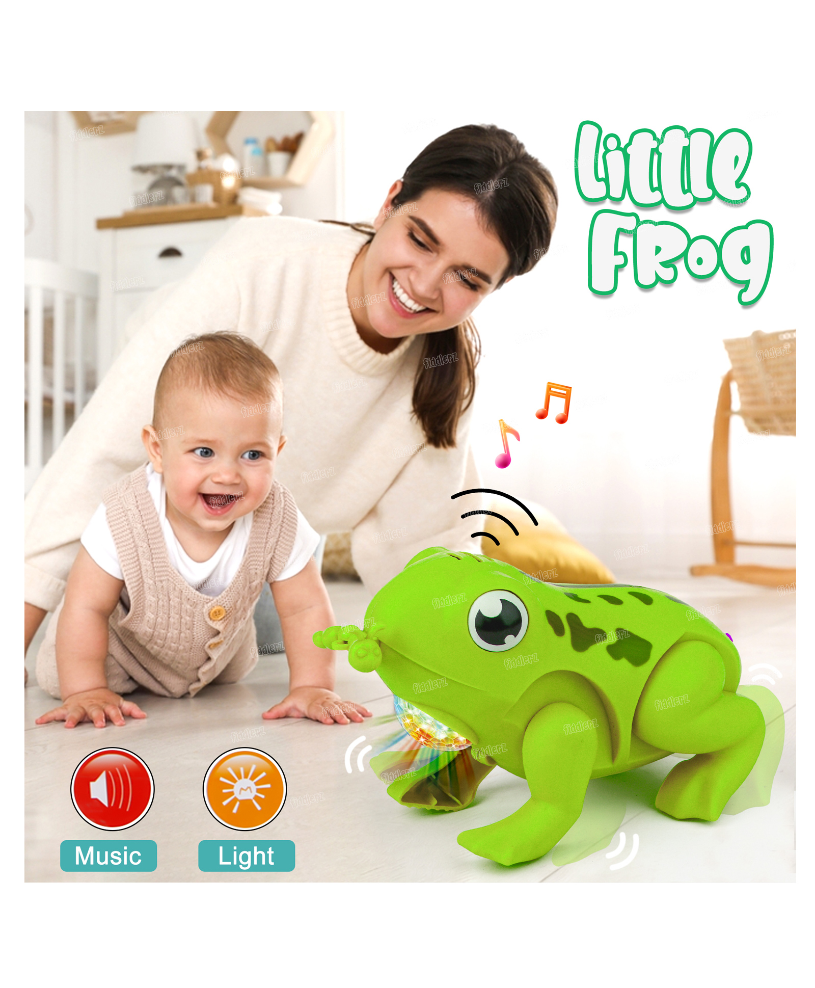 Fiddlerz Little Musical Jumping Frog Gift Hungry Froggy with Sound and Light Effect Tongue Retracts Frog Musical Toy Eat Insects Jumping Musical Frog (Color May Vary)-image-28
