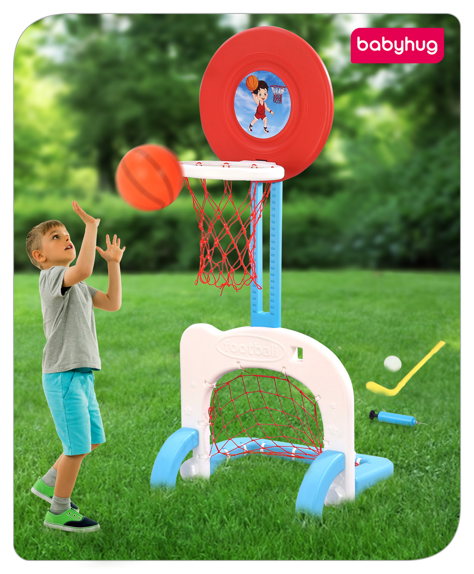 Babyhug 3-In-1 Multi-Activity Playset - Red/White