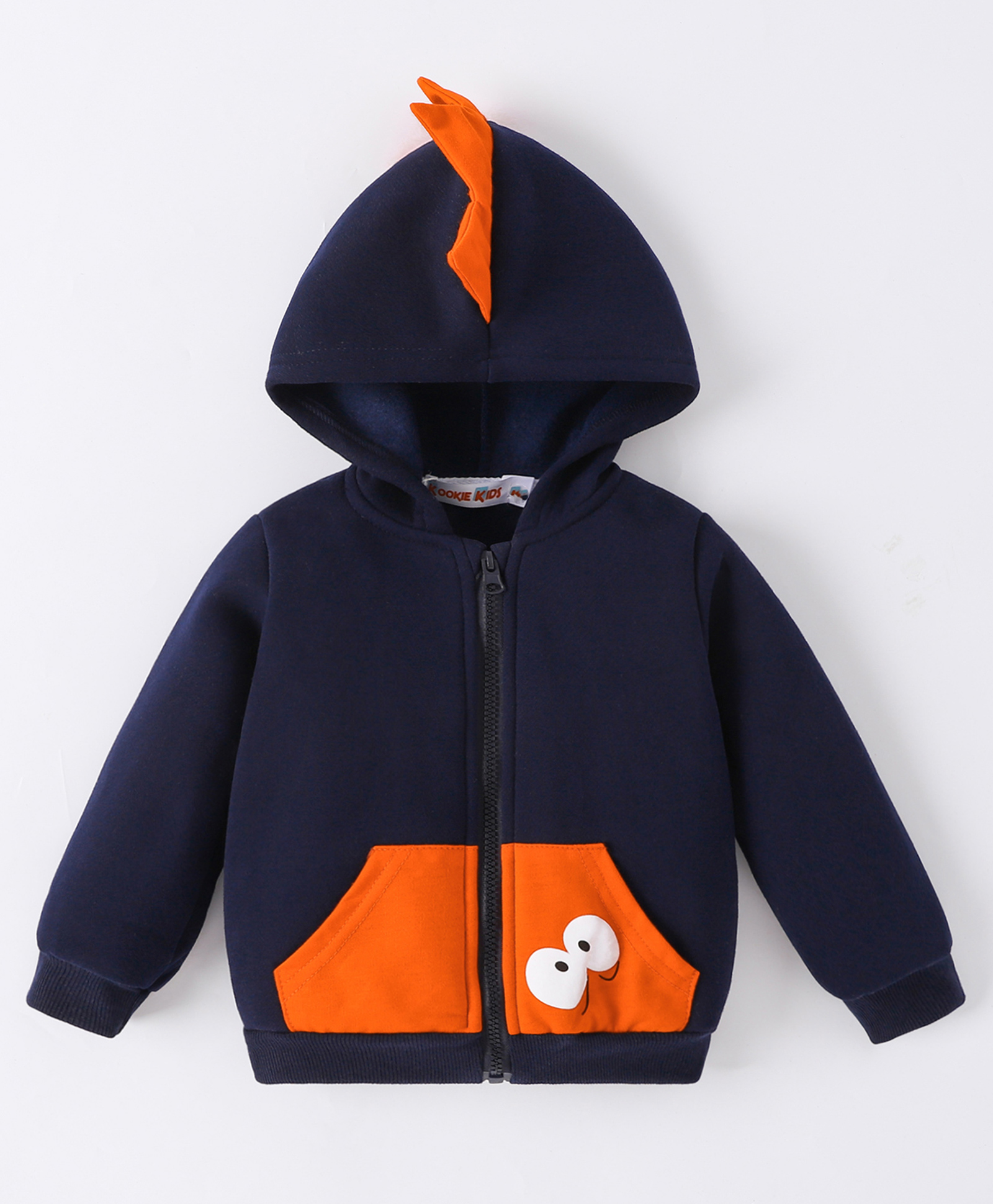 Kookie Kids Full Sleeves Hooded Sweatjacket Dino Theme - Navy-image-49