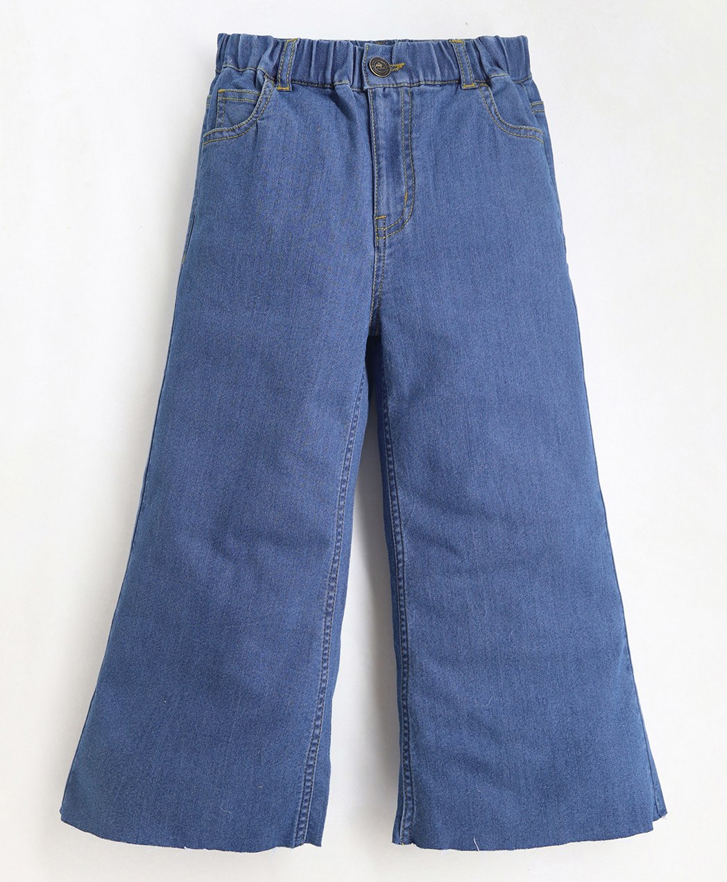 Cherry Crumble By Nitt Hyman Solid Button Down Wide Leg Jeans - Blue-picture-14