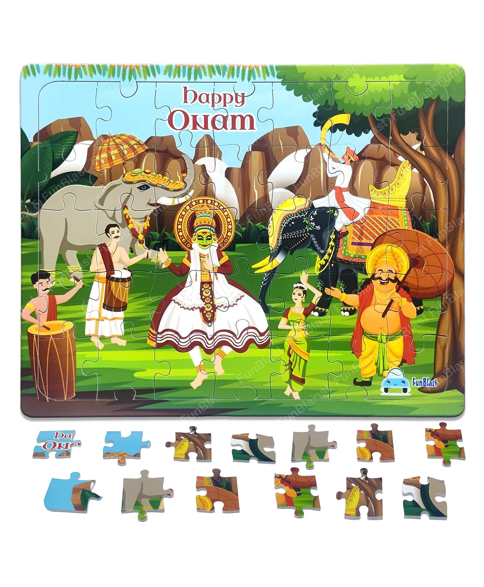 FunBlast Indian Festivals Jigsaw Puzzles for Kids - 35 Pcs (Happy Onam)-picture-18