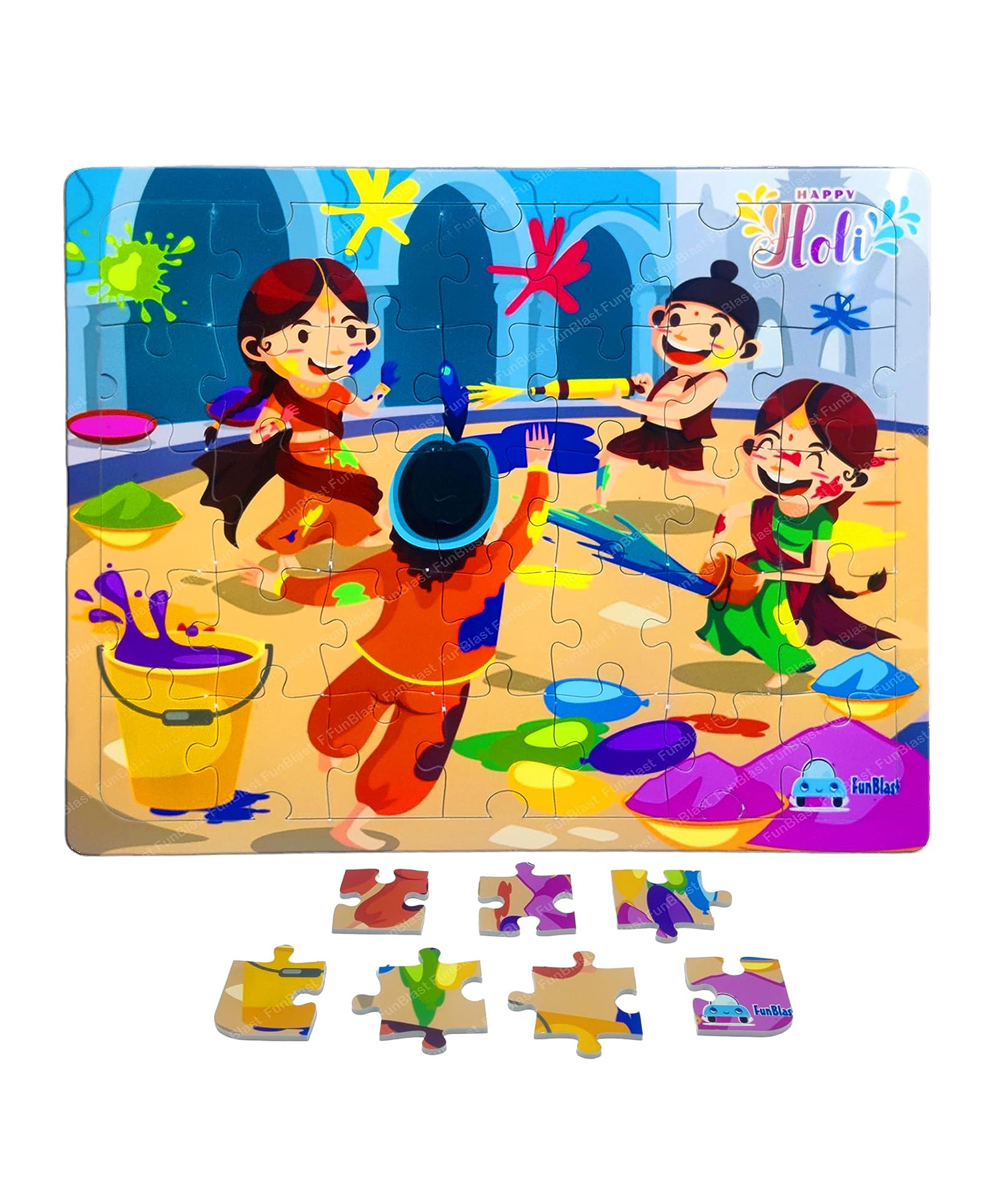 FunBlast Indian Festivals Jigsaw Puzzles for Kids - 35 Pcs (Holi)-picture-20