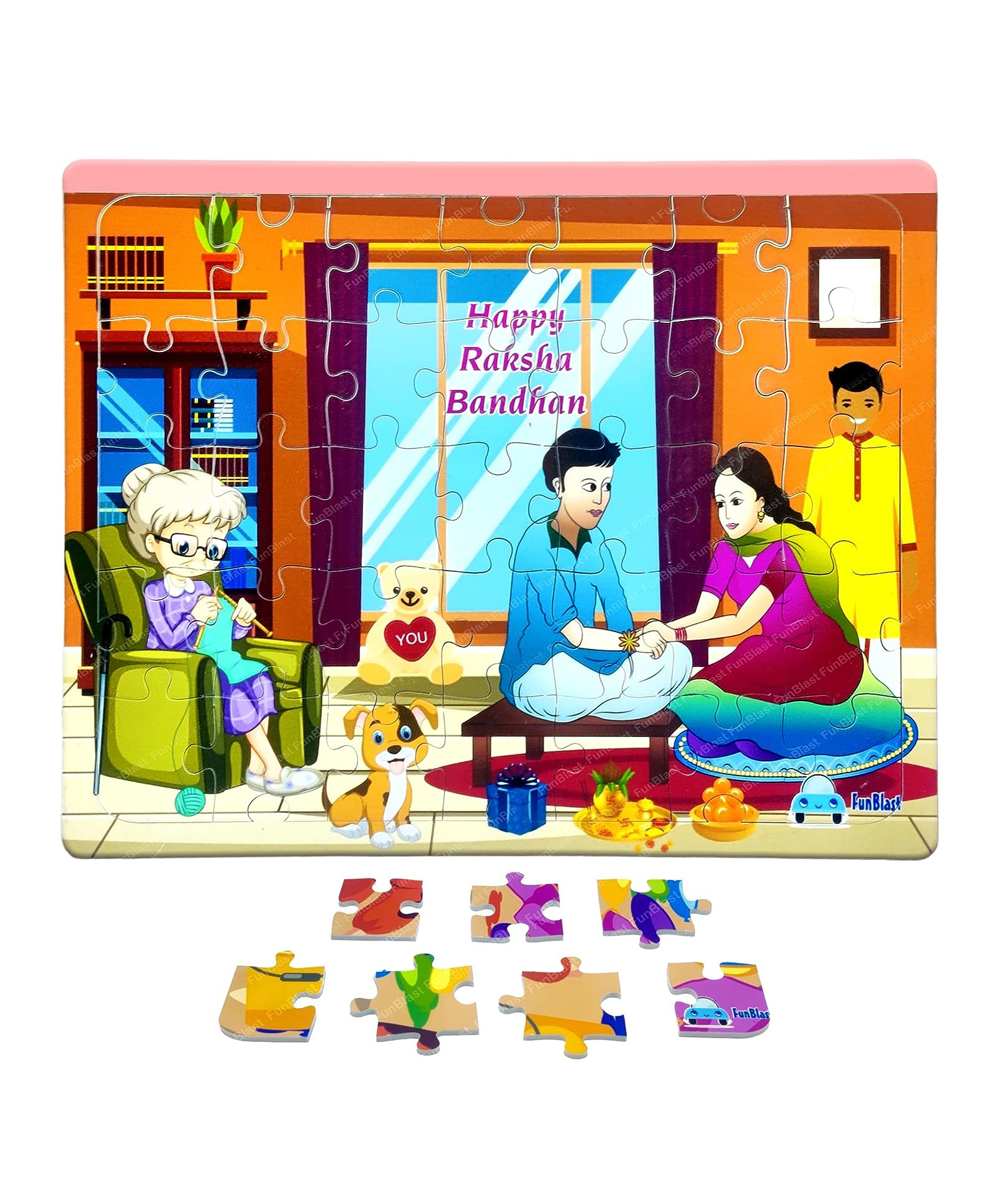 FunBlast Indian Festivals Jigsaw Puzzles for Kids - 35 Pcs (Raksha Bandhan)-picture-11