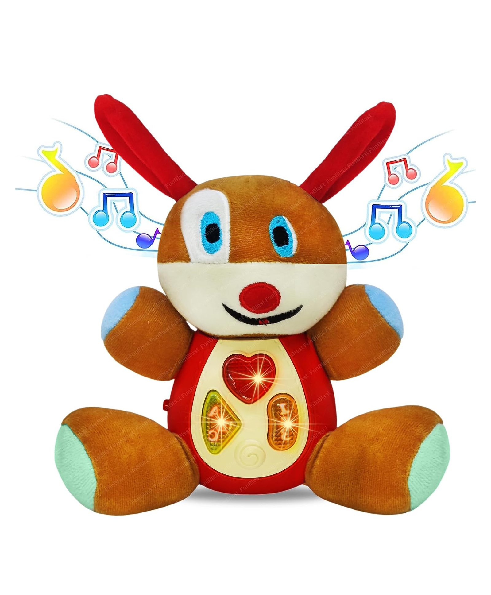 FunBlast Musical Fox Doll Toy with LED Lights - Brown-image-30