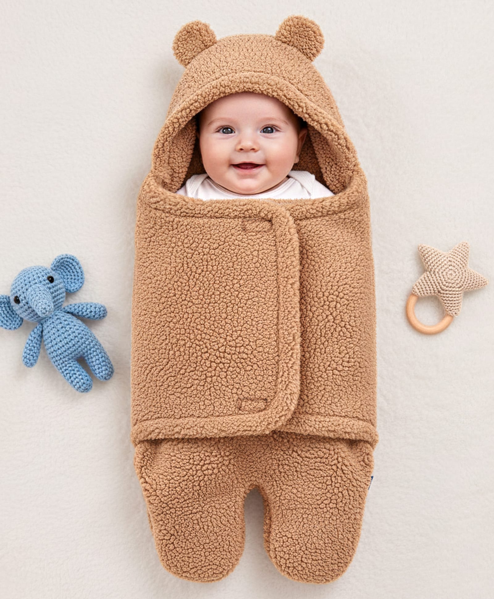 ZOE Solid Color Hooded Supersoft Wearable Blanket - Brown-image-3