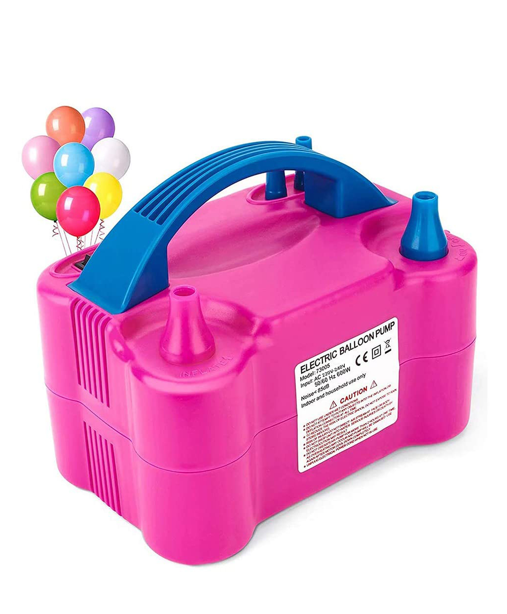 YAMAMA Electric Balloon Pump 600W Portable Double Nozzle Balloon Pump for Party Wedding Birthday Decoration - Multicolor