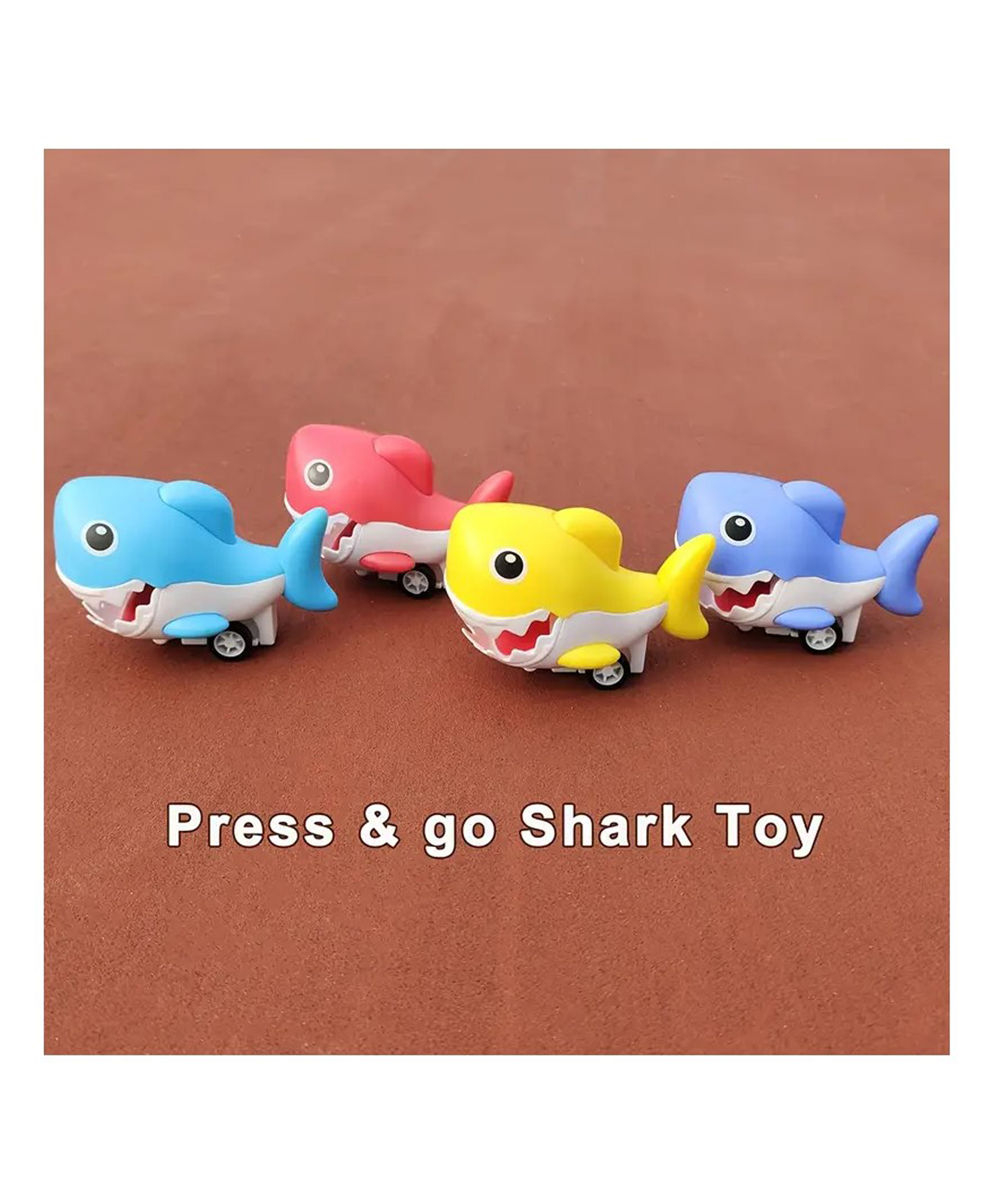 YAMAMA Shark Press and Go Vehicle Toy For Kids Interactive And Engaging Toys For Kids And Toddlers Pack of 4 - Multicolor-picture-30