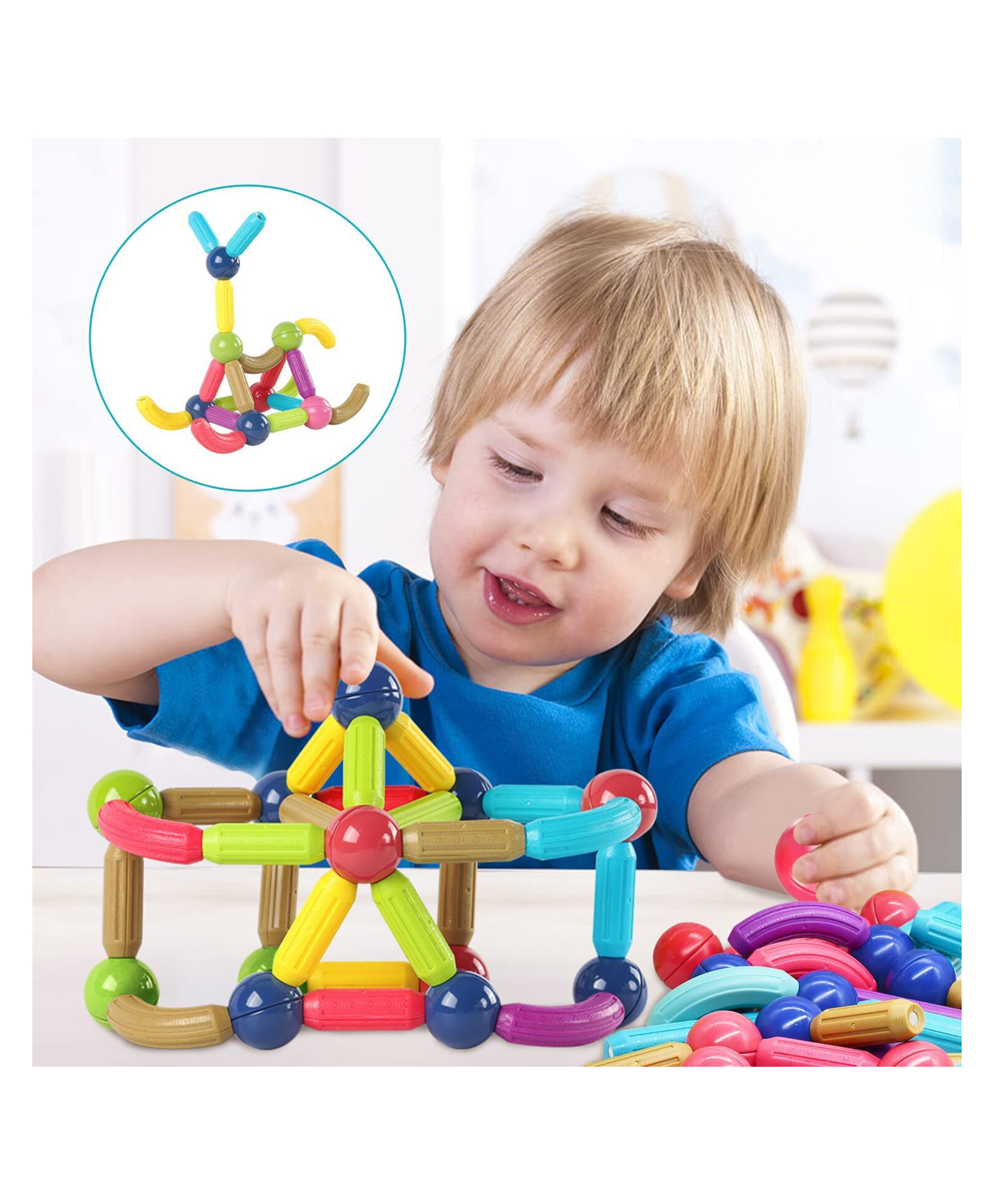 bitfeex Bit Feex Magnetic Sticks Magnetic Balls Magnetic Blocks - 68 Pieces-picture-14