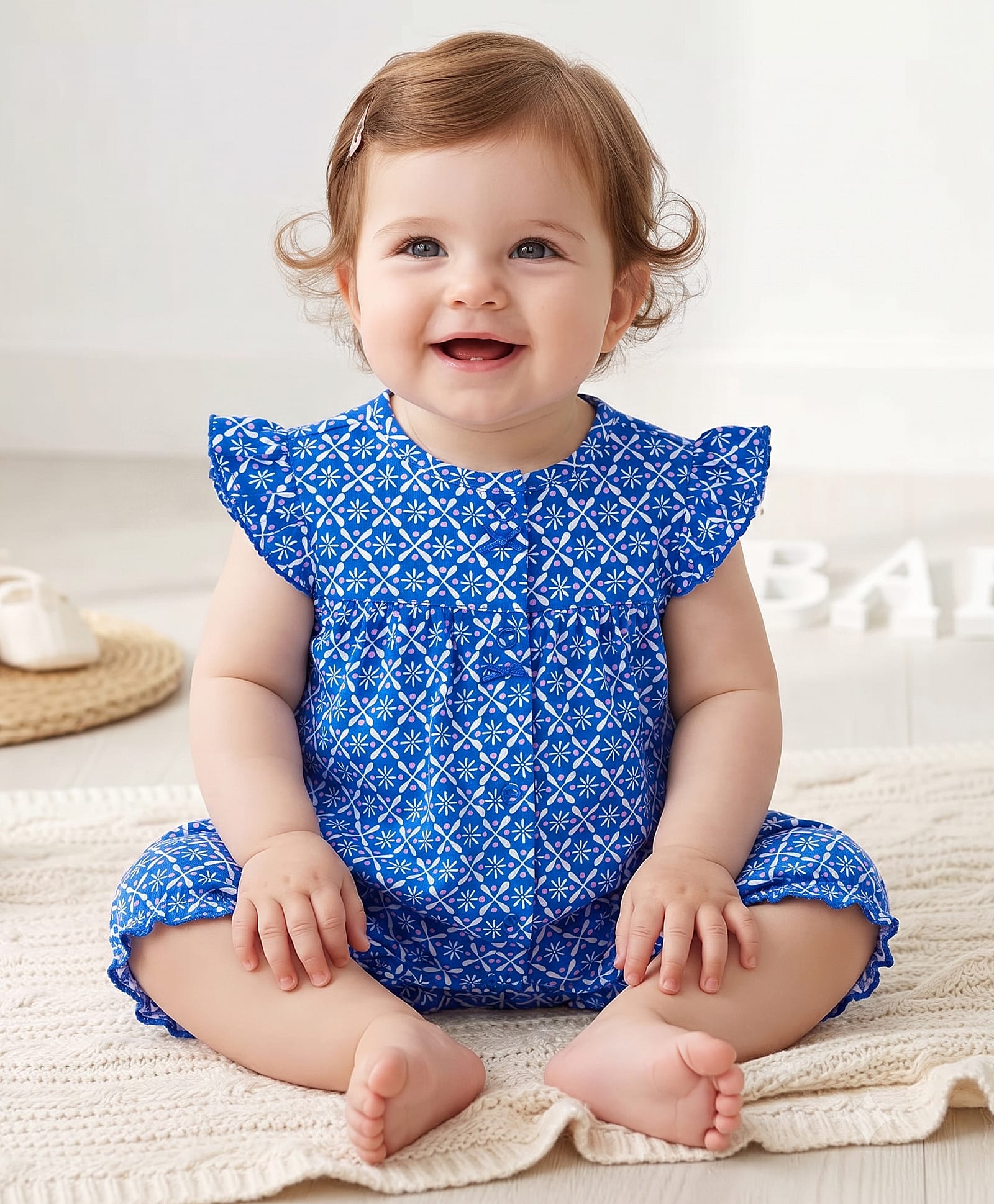 Carter's Baby Geo Print Snap-Up Romper- Blue-picture-11