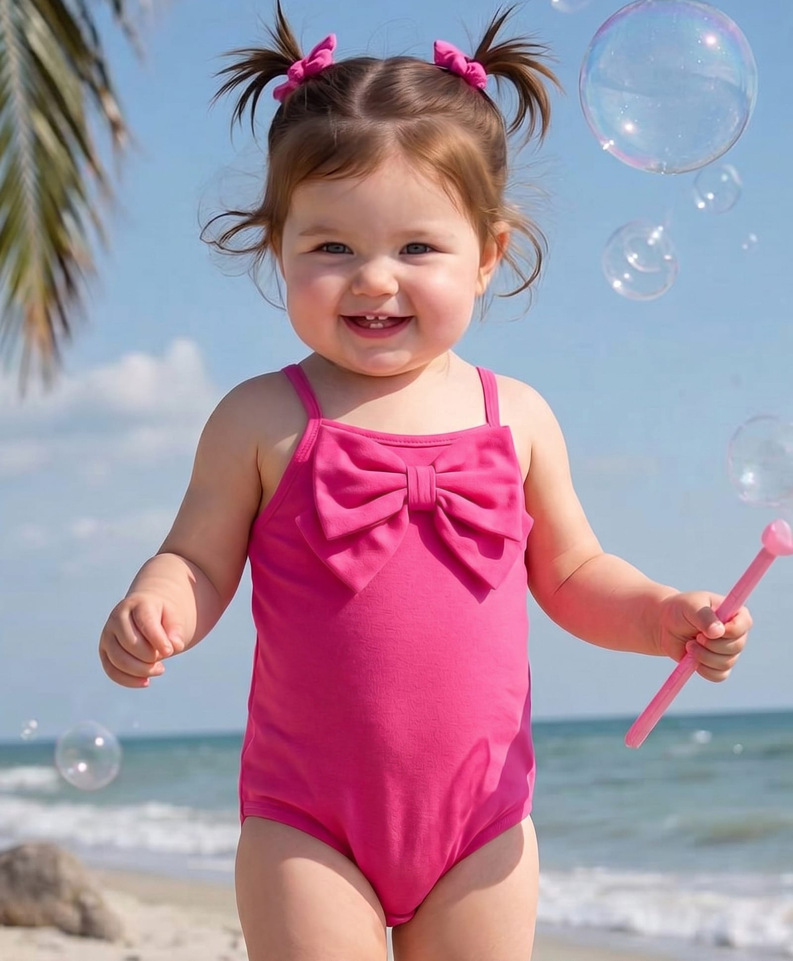 Carter's Sleeveless  V Cut Swimsuit with Bow Applique - Pink-picture-16