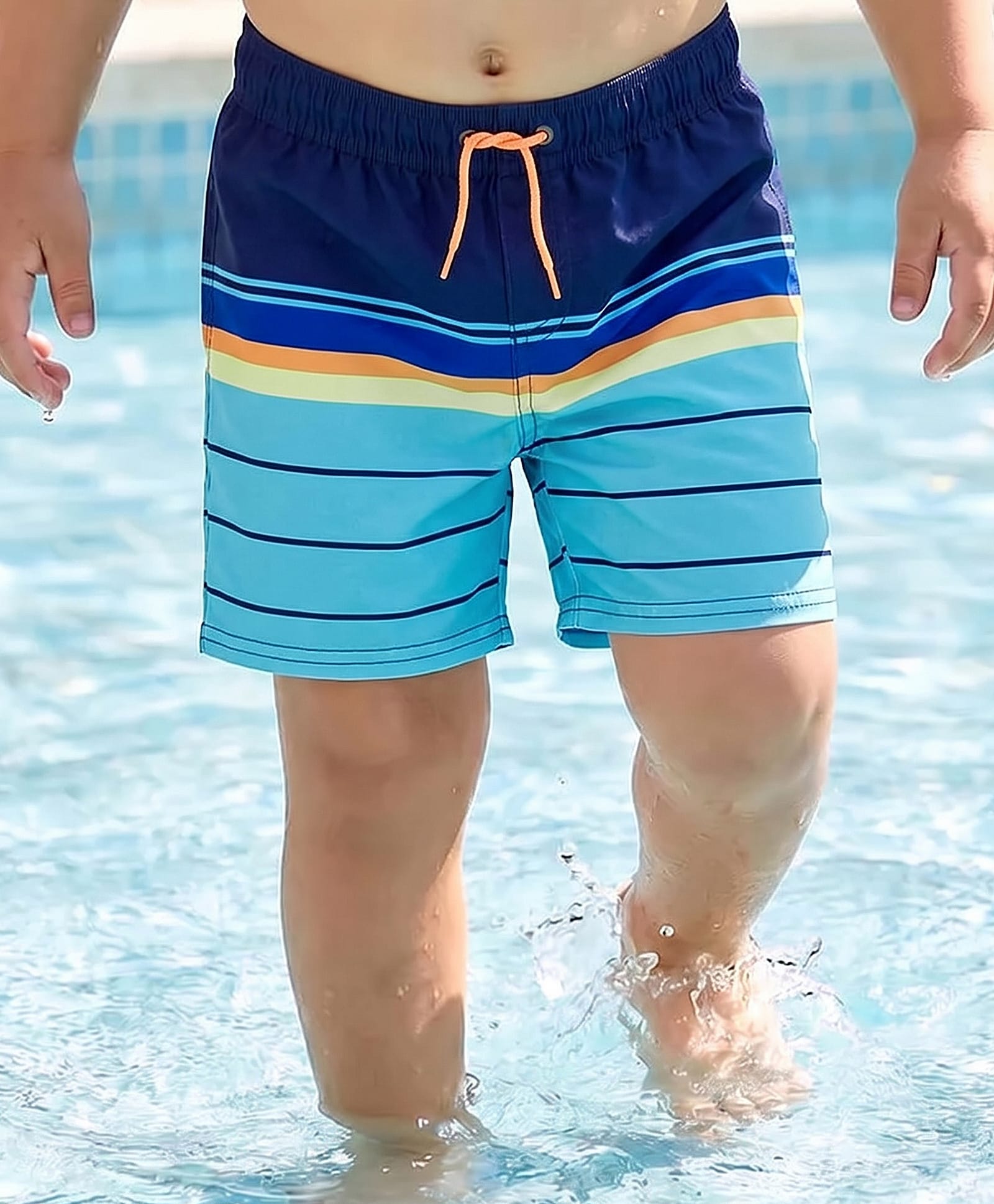 Carter's Striped Swimming Trunks - Navy Blue-picture-15